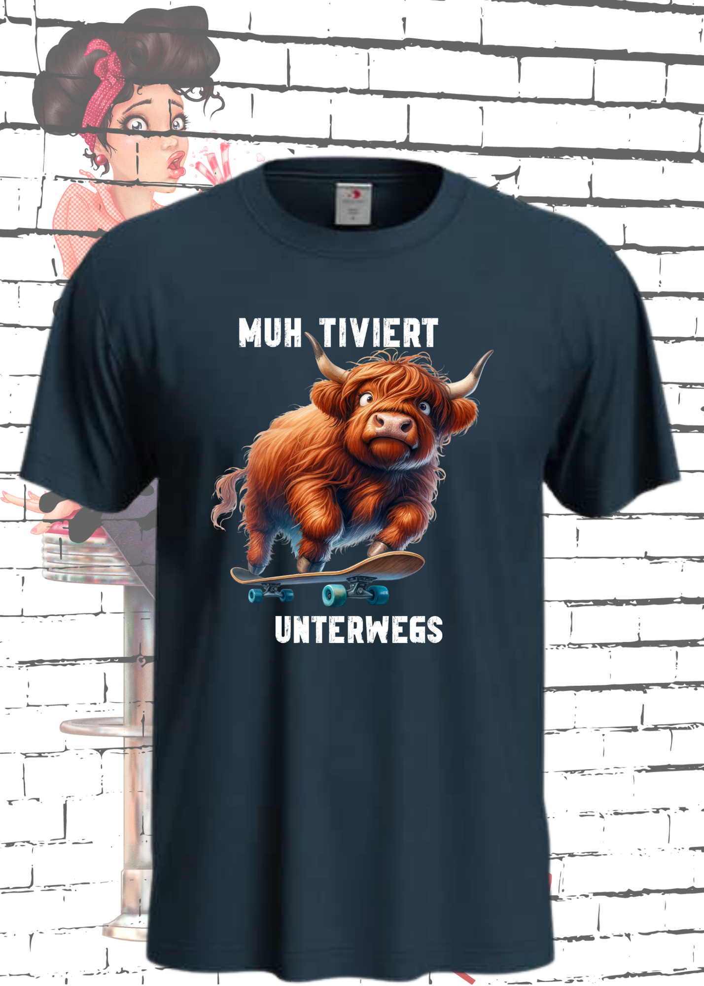 π Highland Kuh Unisex T-Shirt πΉ Muh-tiviert unterwegs! π Skateboard Kuh