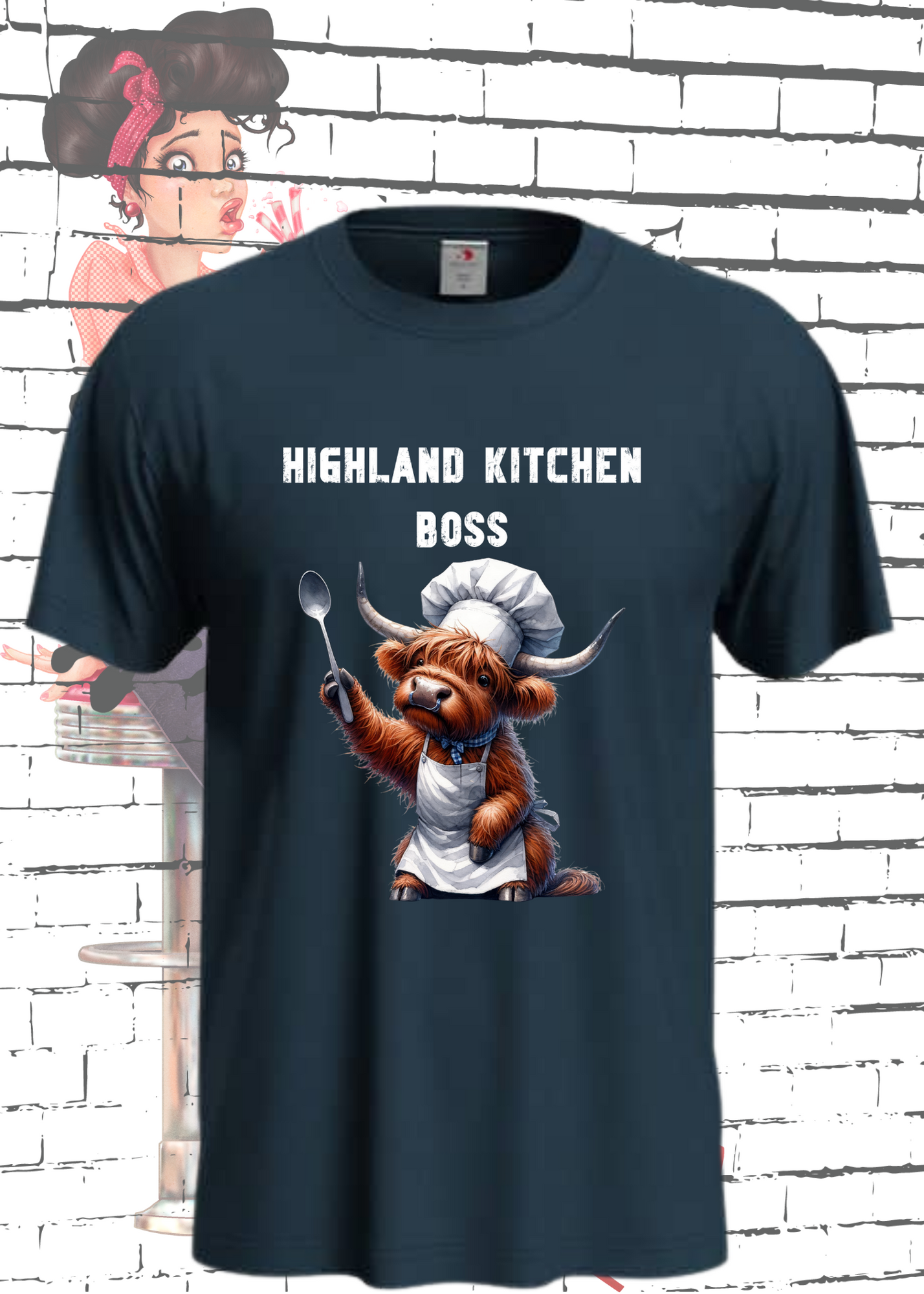 π Highland Kuh Unisex T-Shirt π¨βπ³ Highland Kitchen Boss π΄ Zottel-Chefin
