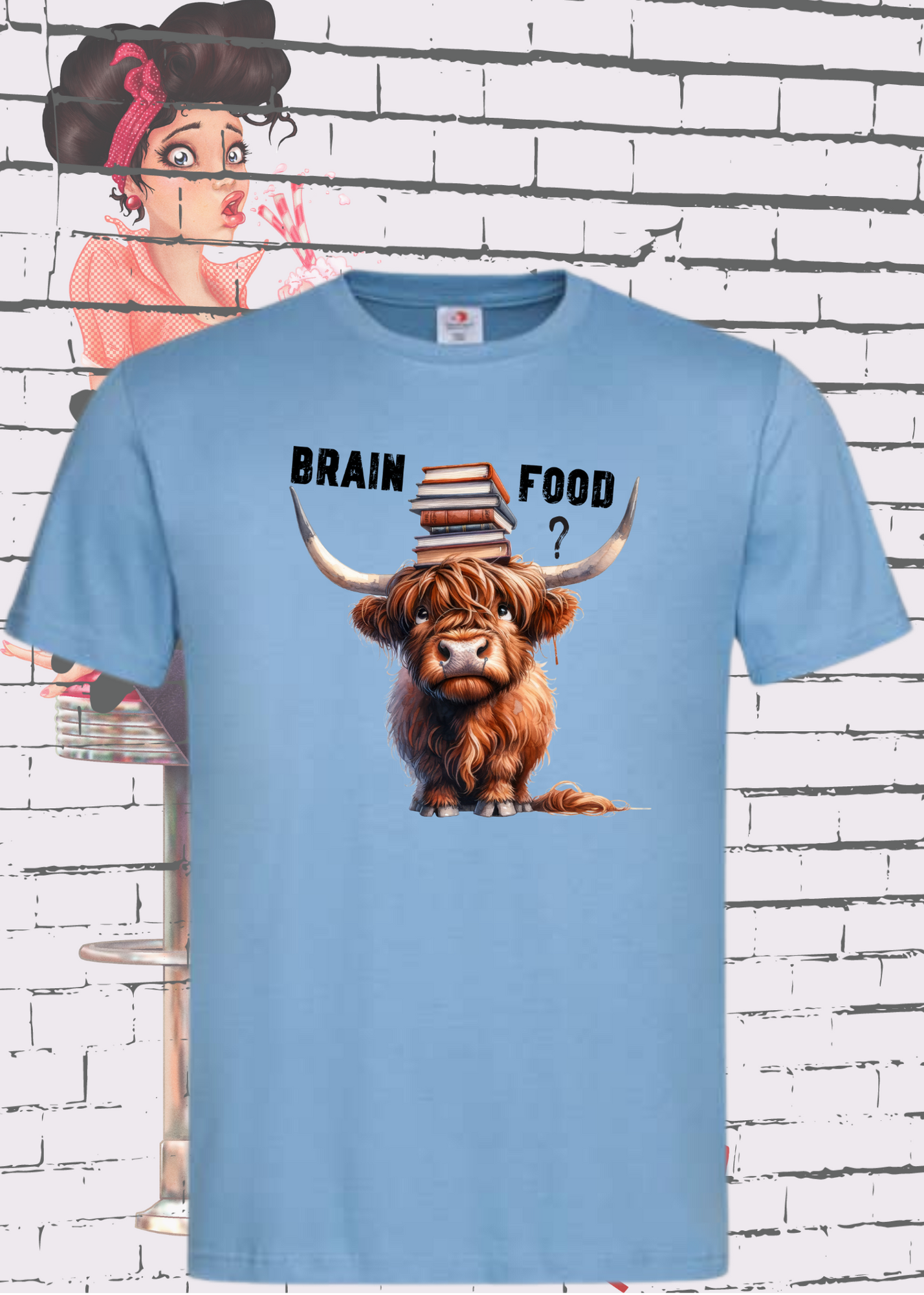 π Highland Kuh Unisex T-Shirt Brain food? π§ π€