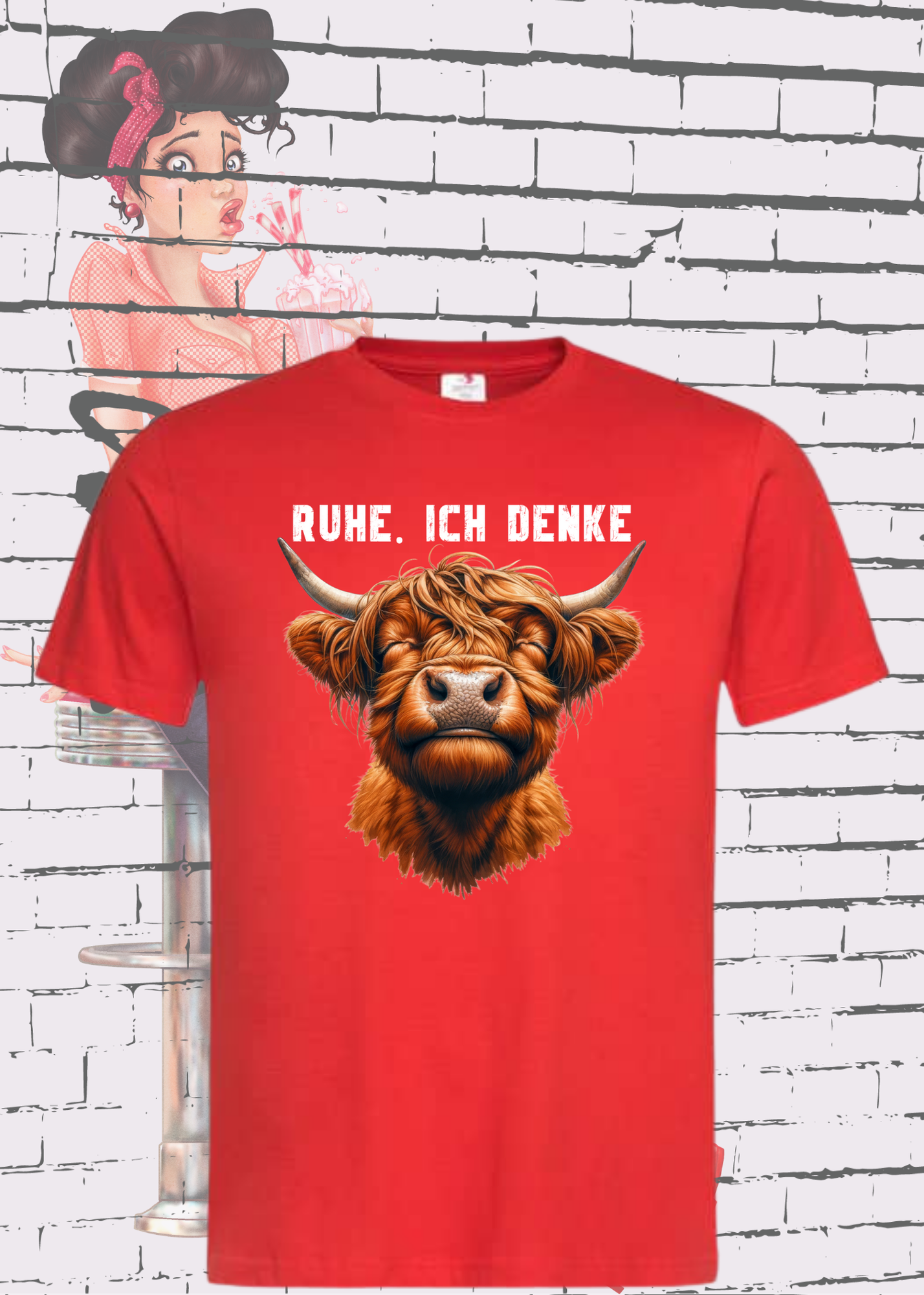 π Highland Kuh Unisex T-Shirt - Ruhe! Ich denke... π΄π§