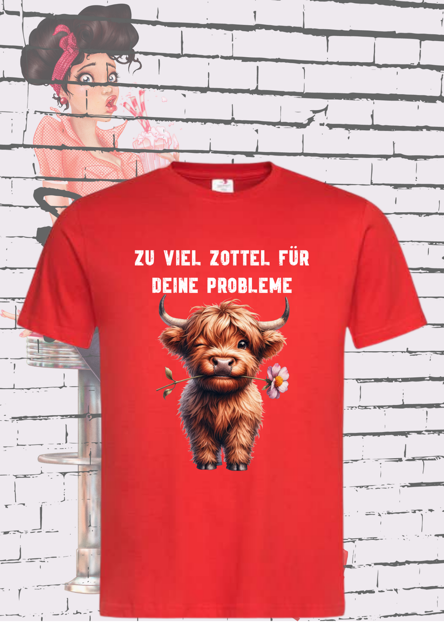 ๐ Highland Kuh Unisex T-Shirt - Zu viel Zottel fรผr Deine Probleme! ๐