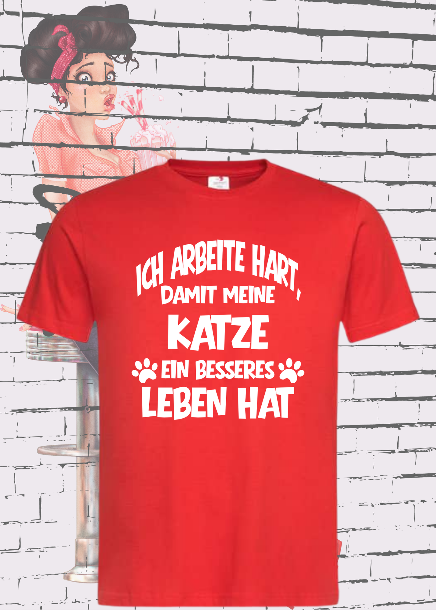 😻 Unisex T-Shirt: Ich arbeite hart, damit meine Katze ein besseres Leben hat 🐱💼