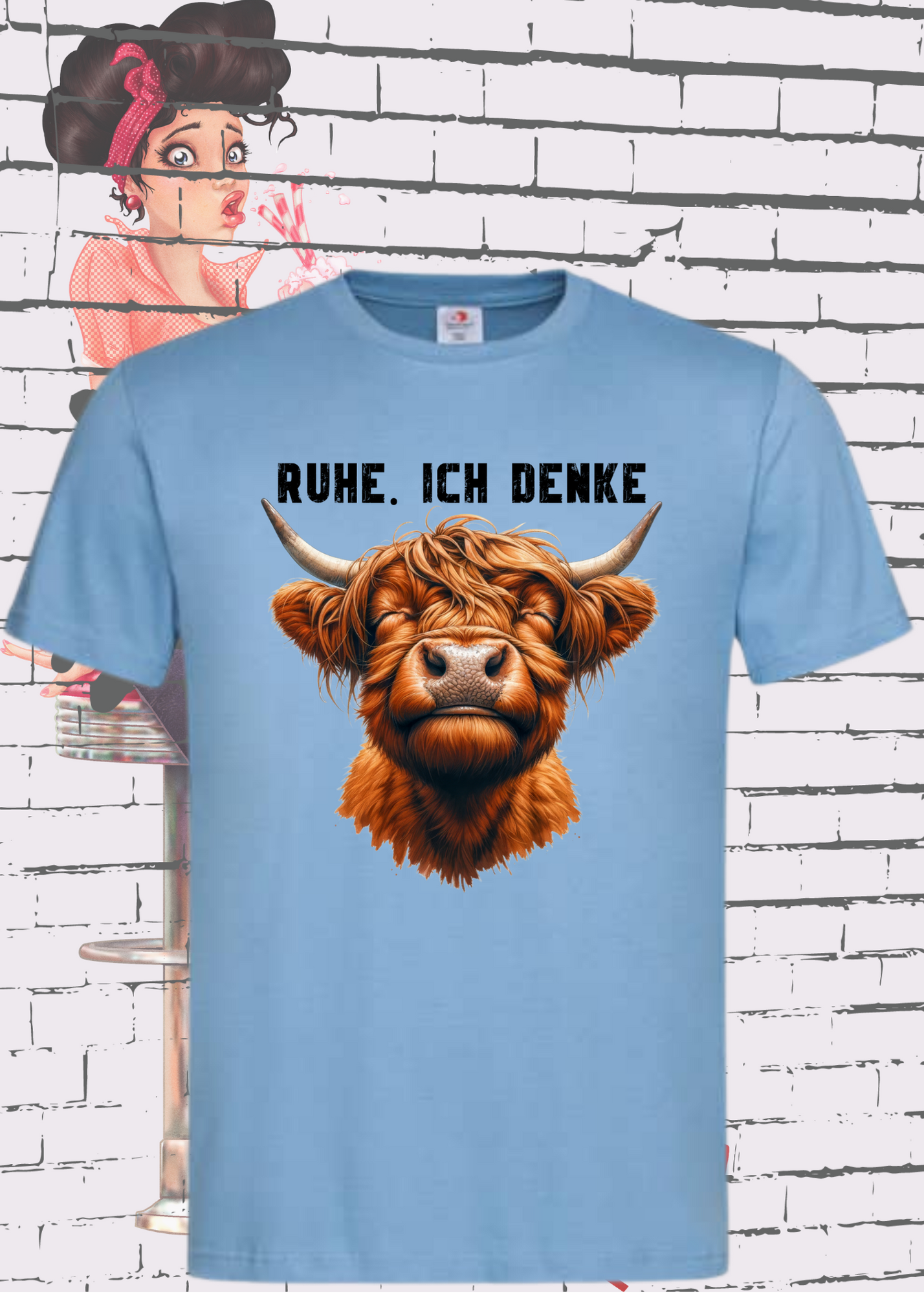 π Highland Kuh Unisex T-Shirt - Ruhe! Ich denke... π΄π§
