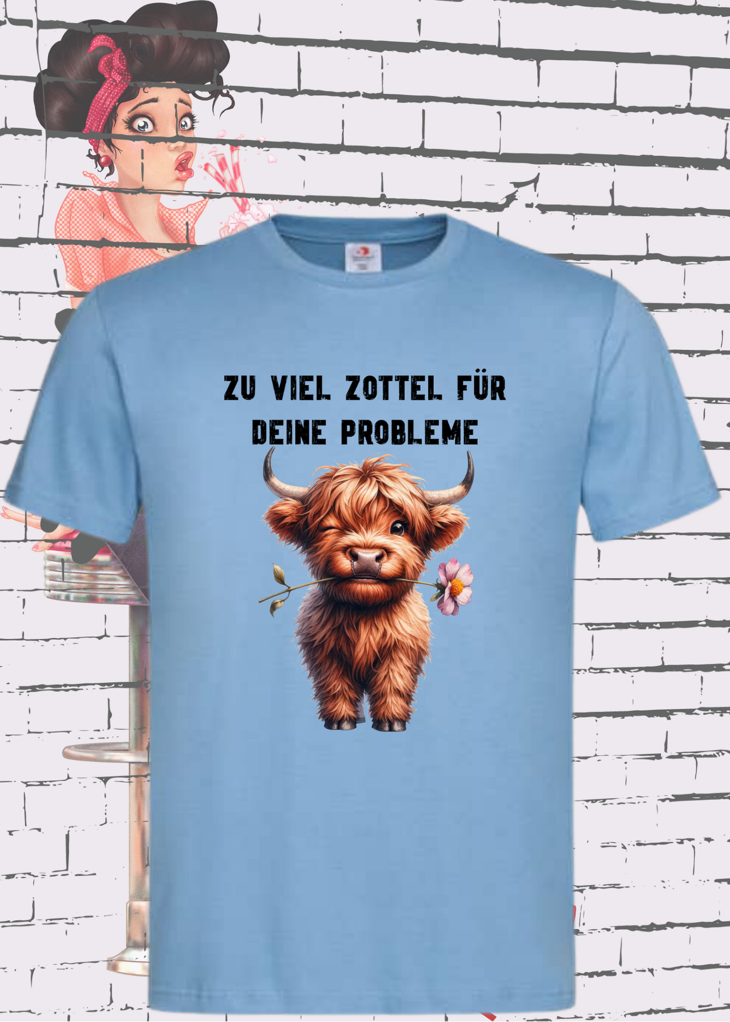 ๐ Highland Kuh Unisex T-Shirt - Zu viel Zottel fรผr Deine Probleme! ๐