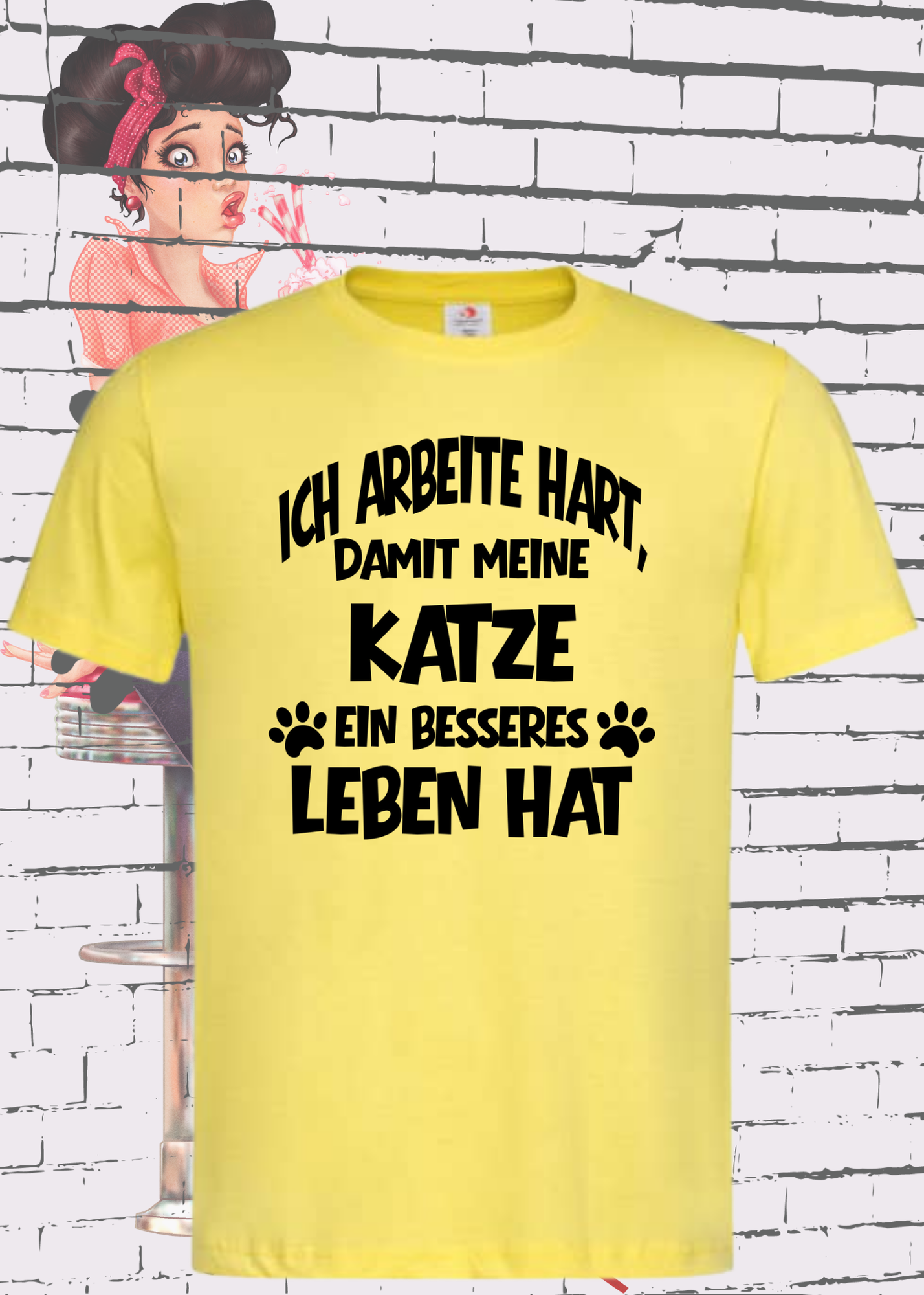 😻 Unisex T-Shirt: Ich arbeite hart, damit meine Katze ein besseres Leben hat 🐱💼