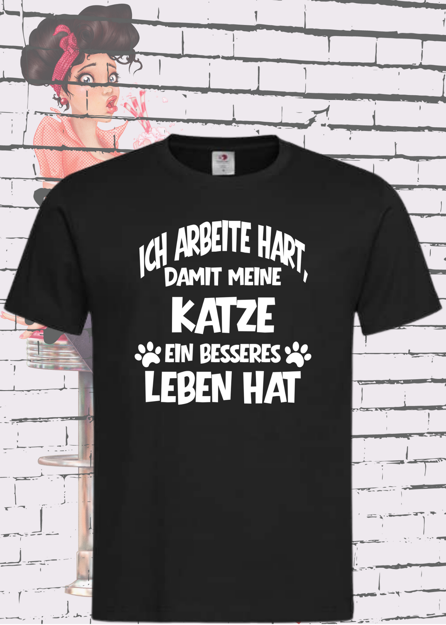 😻 Unisex T-Shirt: Ich arbeite hart, damit meine Katze ein besseres Leben hat 🐱💼