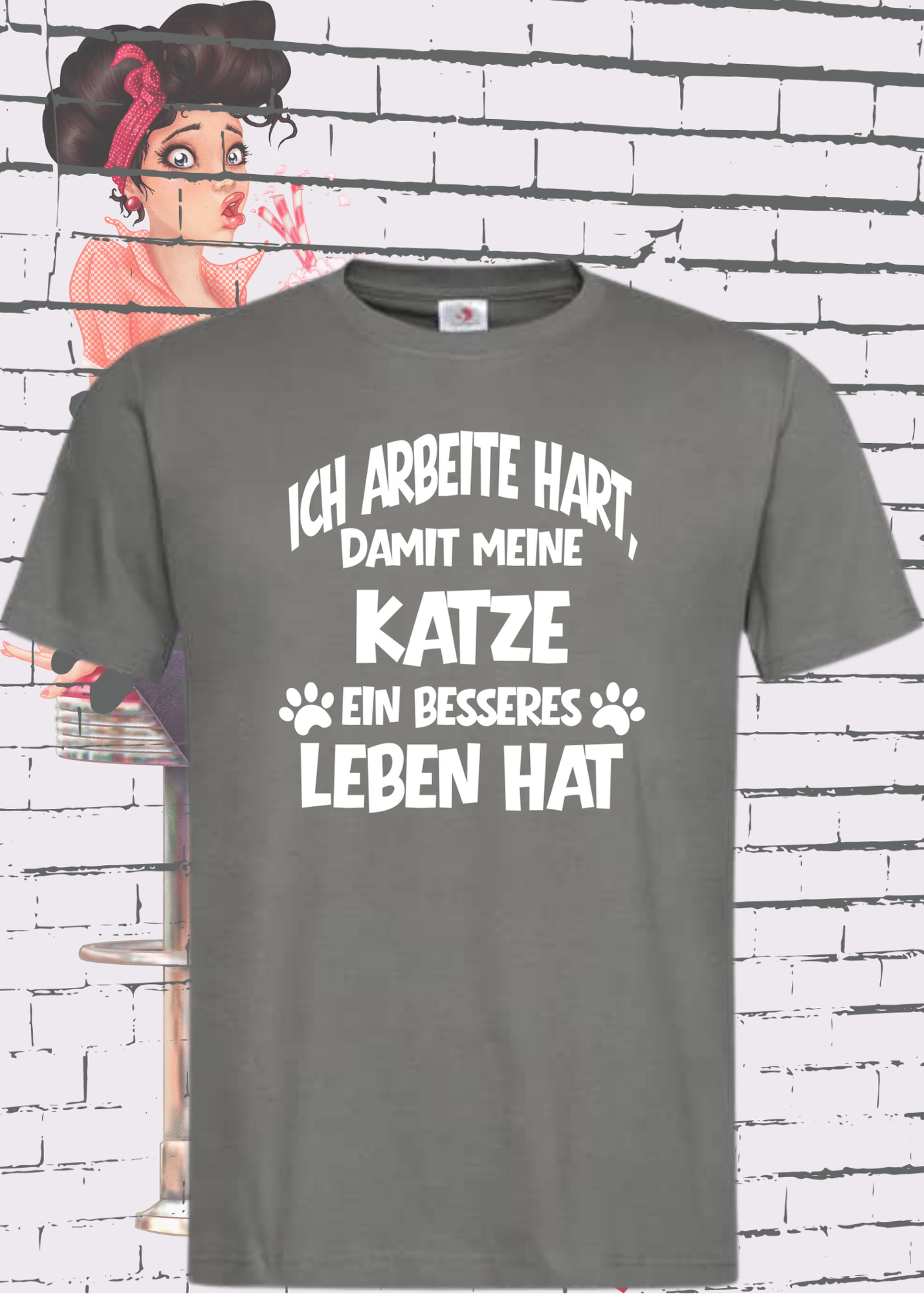 😻 Unisex T-Shirt: Ich arbeite hart, damit meine Katze ein besseres Leben hat 🐱💼
