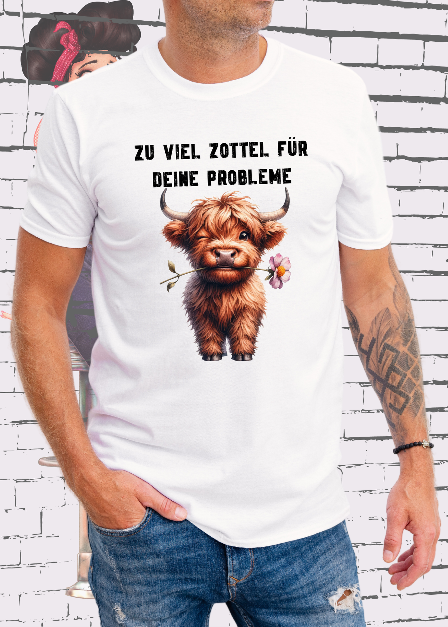 ๐ Highland Kuh Unisex T-Shirt - Zu viel Zottel fรผr Deine Probleme! ๐