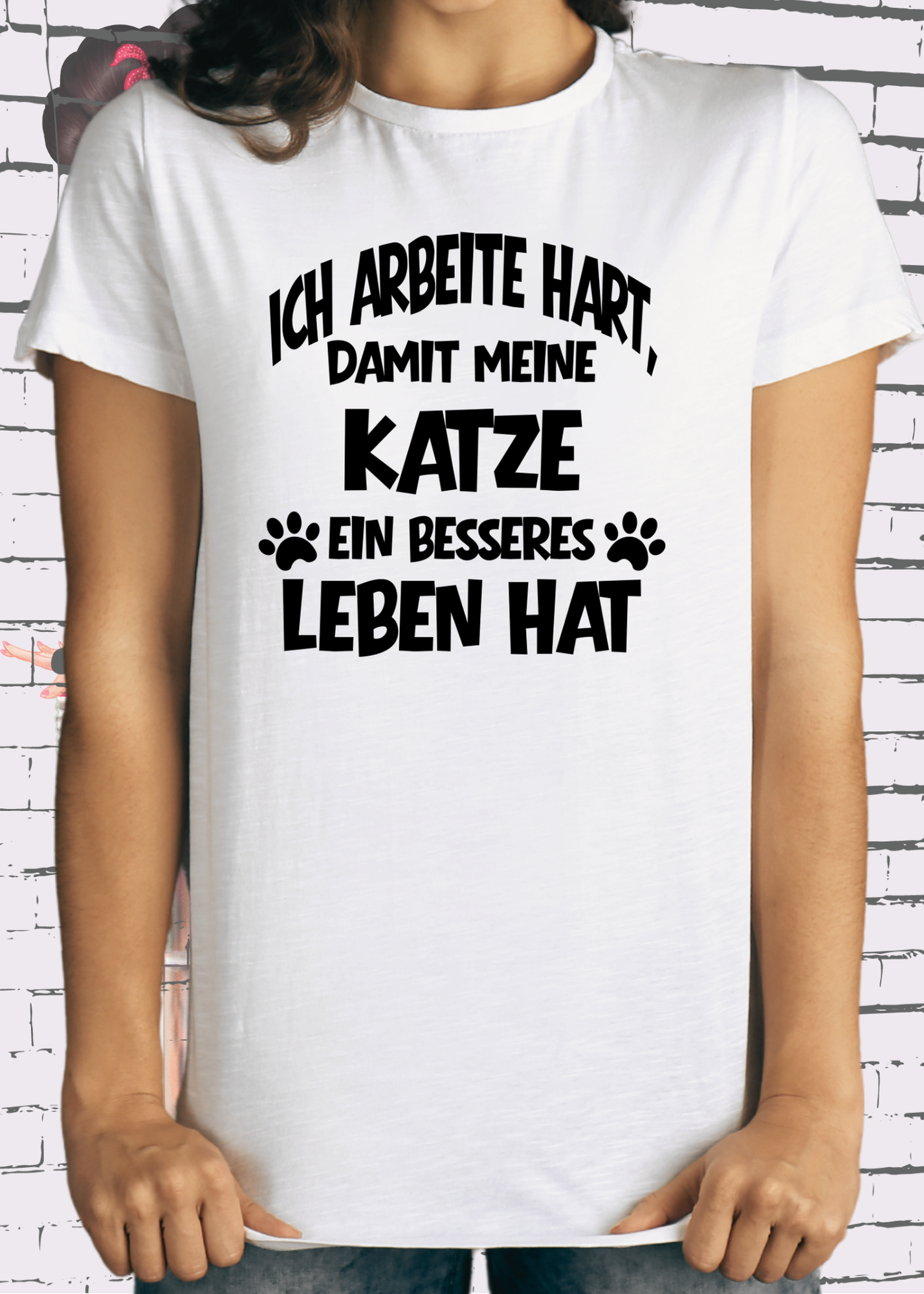 😻 Unisex T-Shirt: Ich arbeite hart, damit meine Katze ein besseres Leben hat 🐱💼