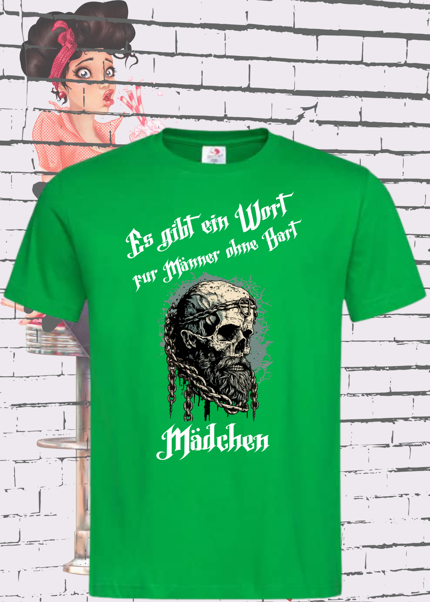 🚧 Herren T-Shirt: Es gibt einen Namen für Männer ohne Bart - Mädchen! ⚔️ Vikinger Edition 👑