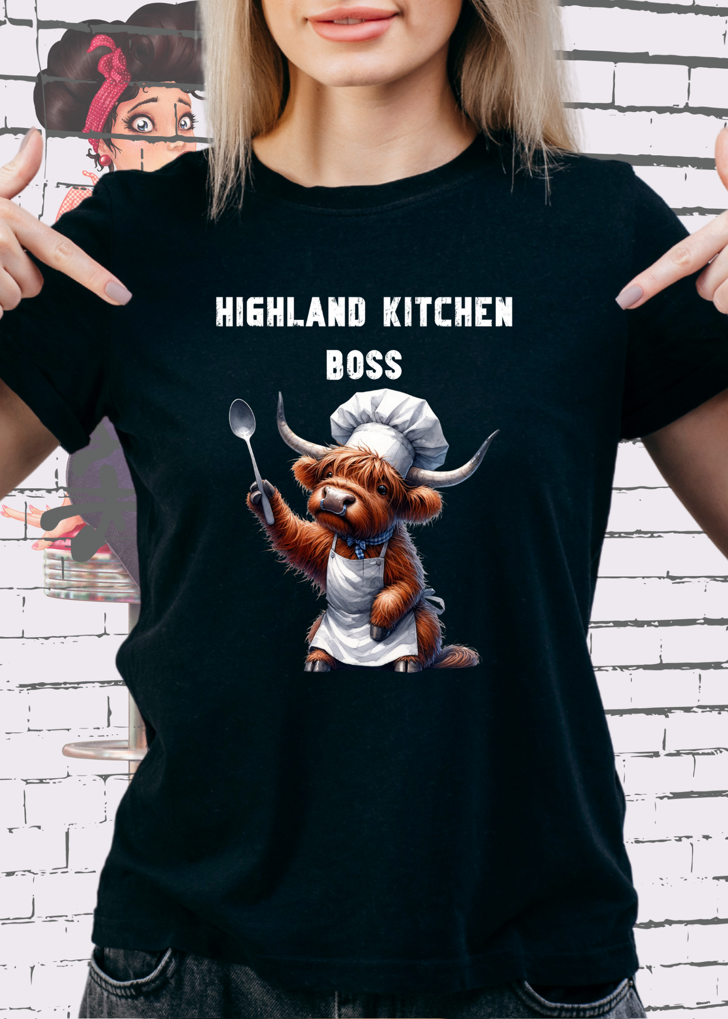 π Highland Kuh Unisex T-Shirt π¨βπ³ Highland Kitchen Boss π΄ Zottel-Chefin