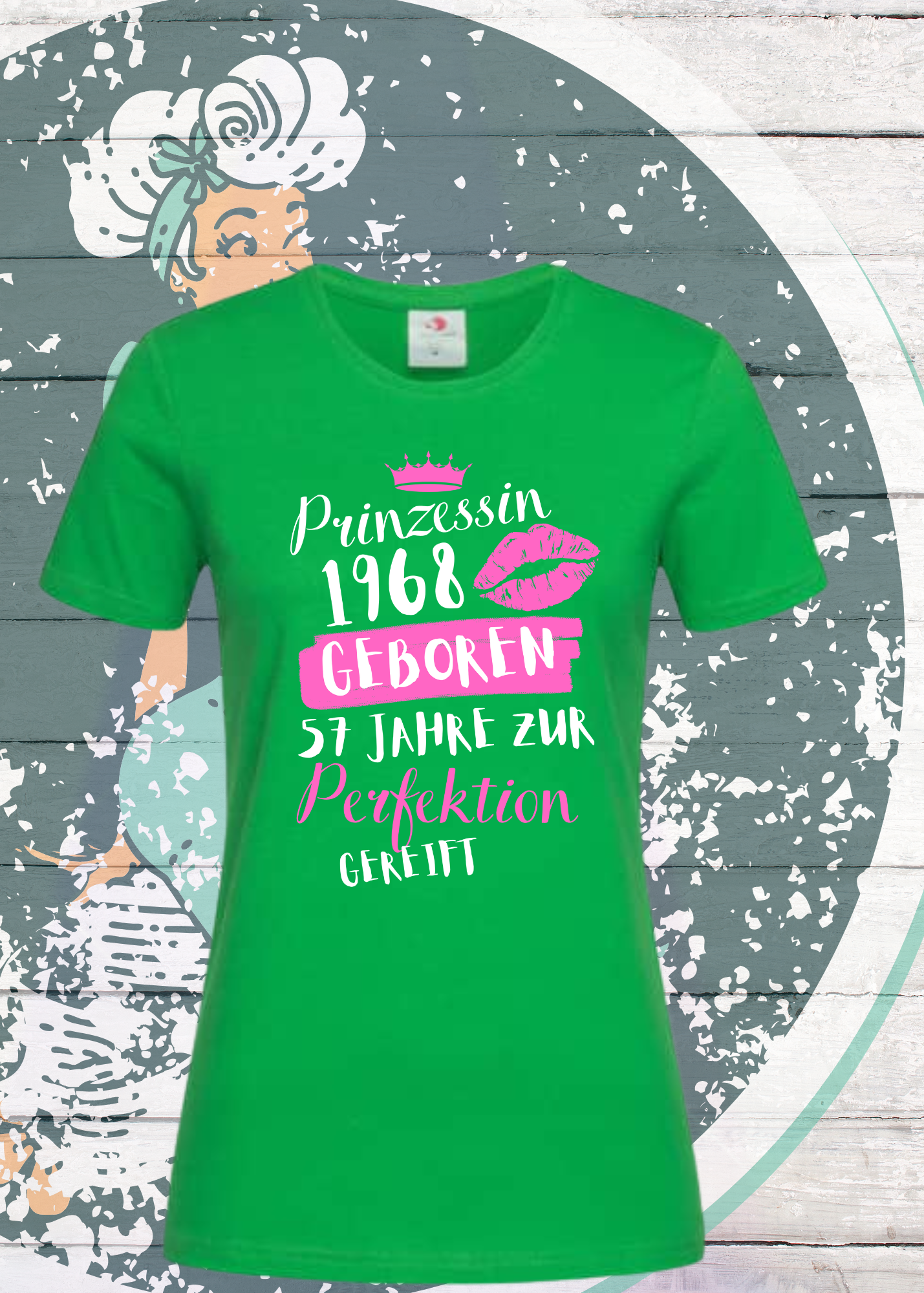 π T-Shirt Prinzessin 1968 - 56 Jahre zur Perfektion gereift π Personalisierbar mit Geburtsjahr & Alter π