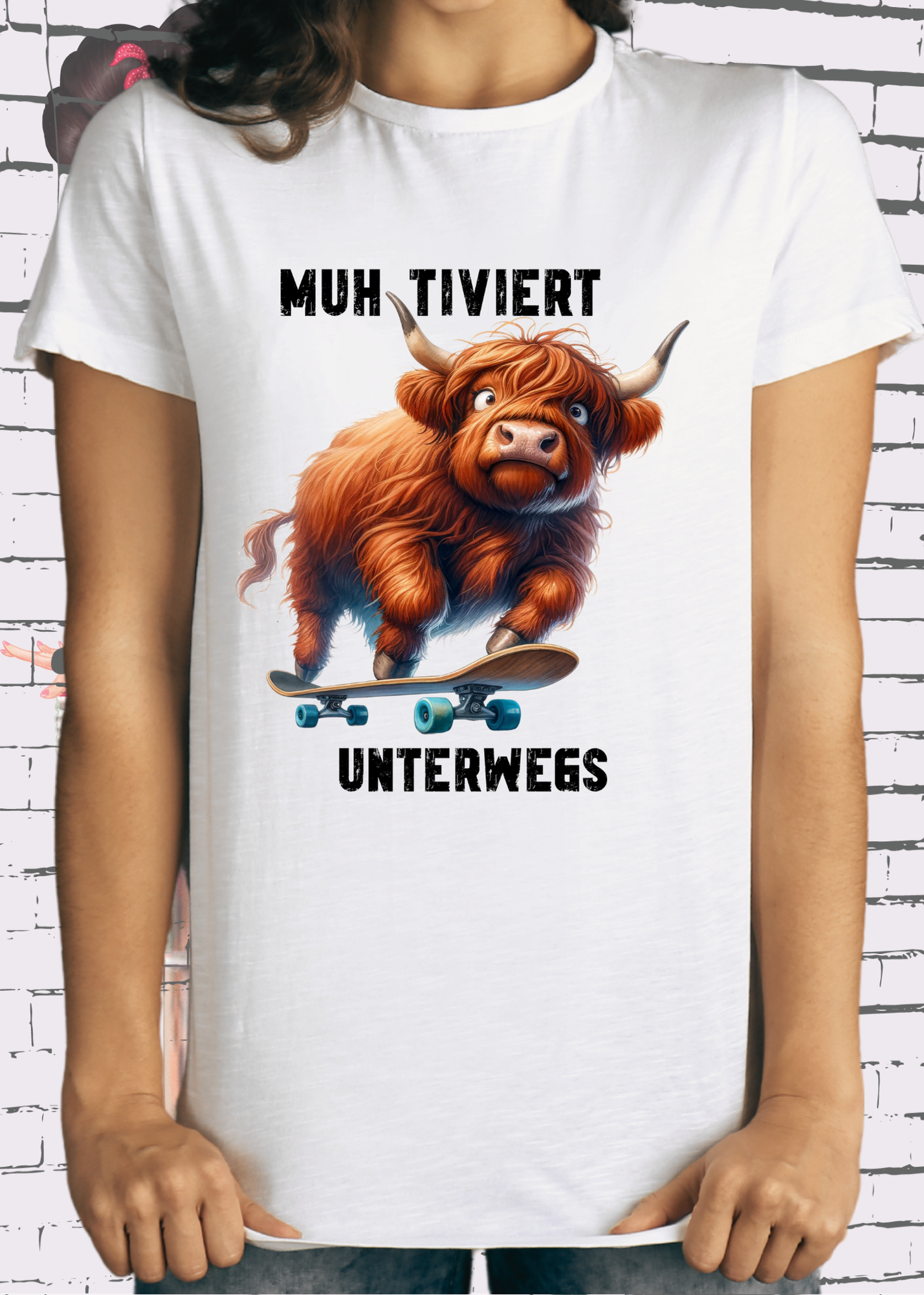 π Highland Kuh Unisex T-Shirt πΉ Muh-tiviert unterwegs! π Skateboard Kuh