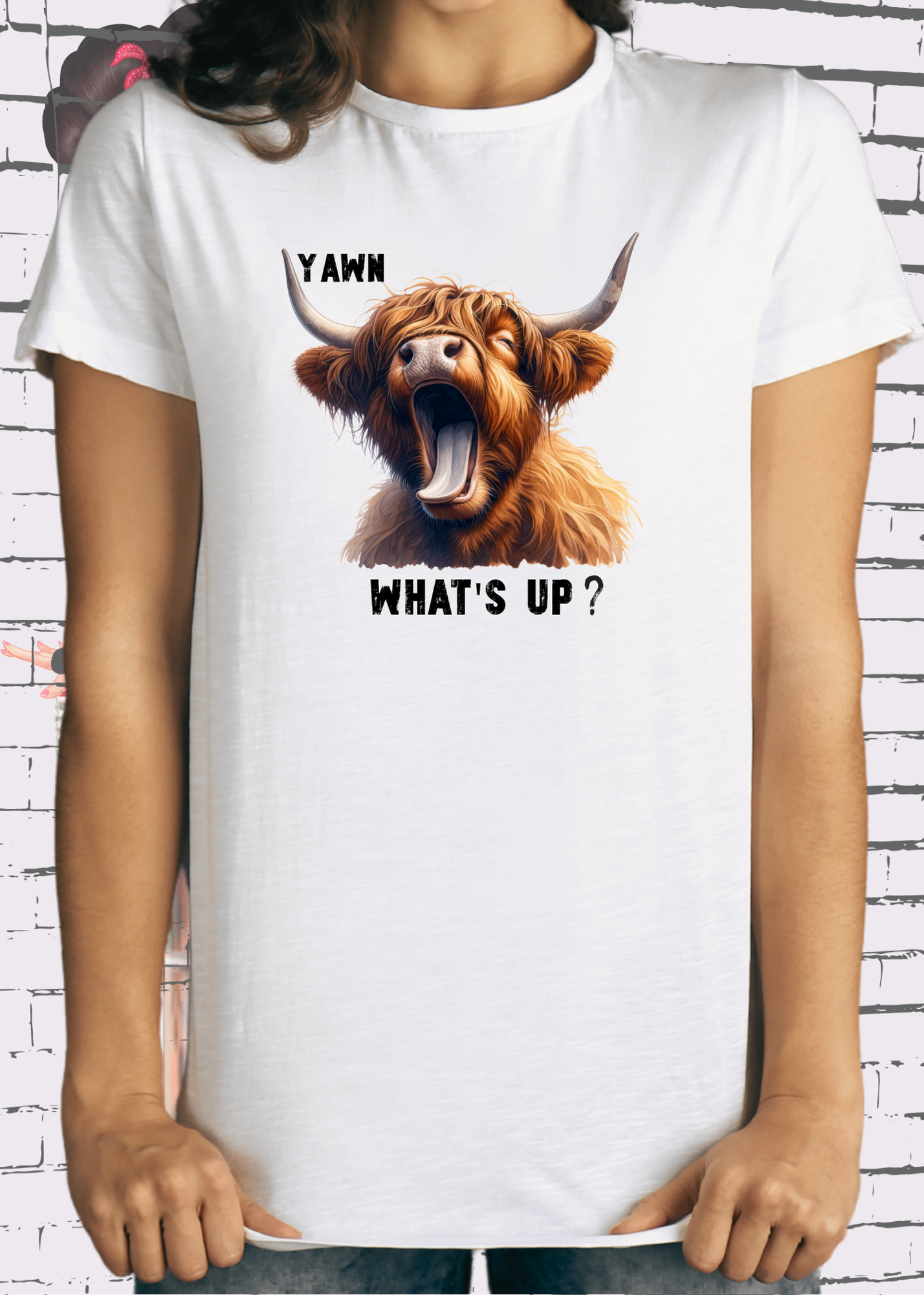 ๐ Highland Kuh T-Shirt ๐ด 'Yawn, what's up?' - Fรผr Professionelle Faulpelze ๐