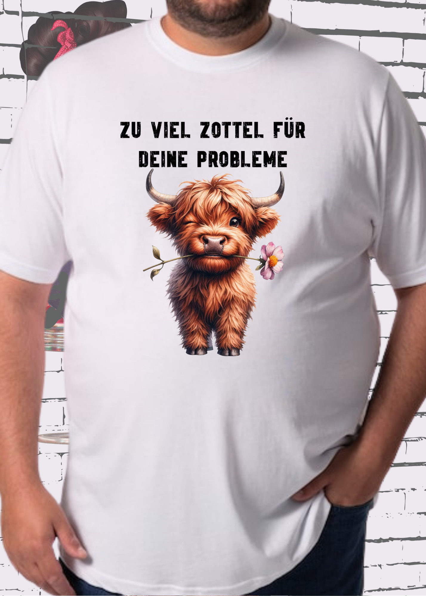 ๐ Highland Kuh Unisex T-Shirt - Zu viel Zottel fรผr Deine Probleme! ๐
