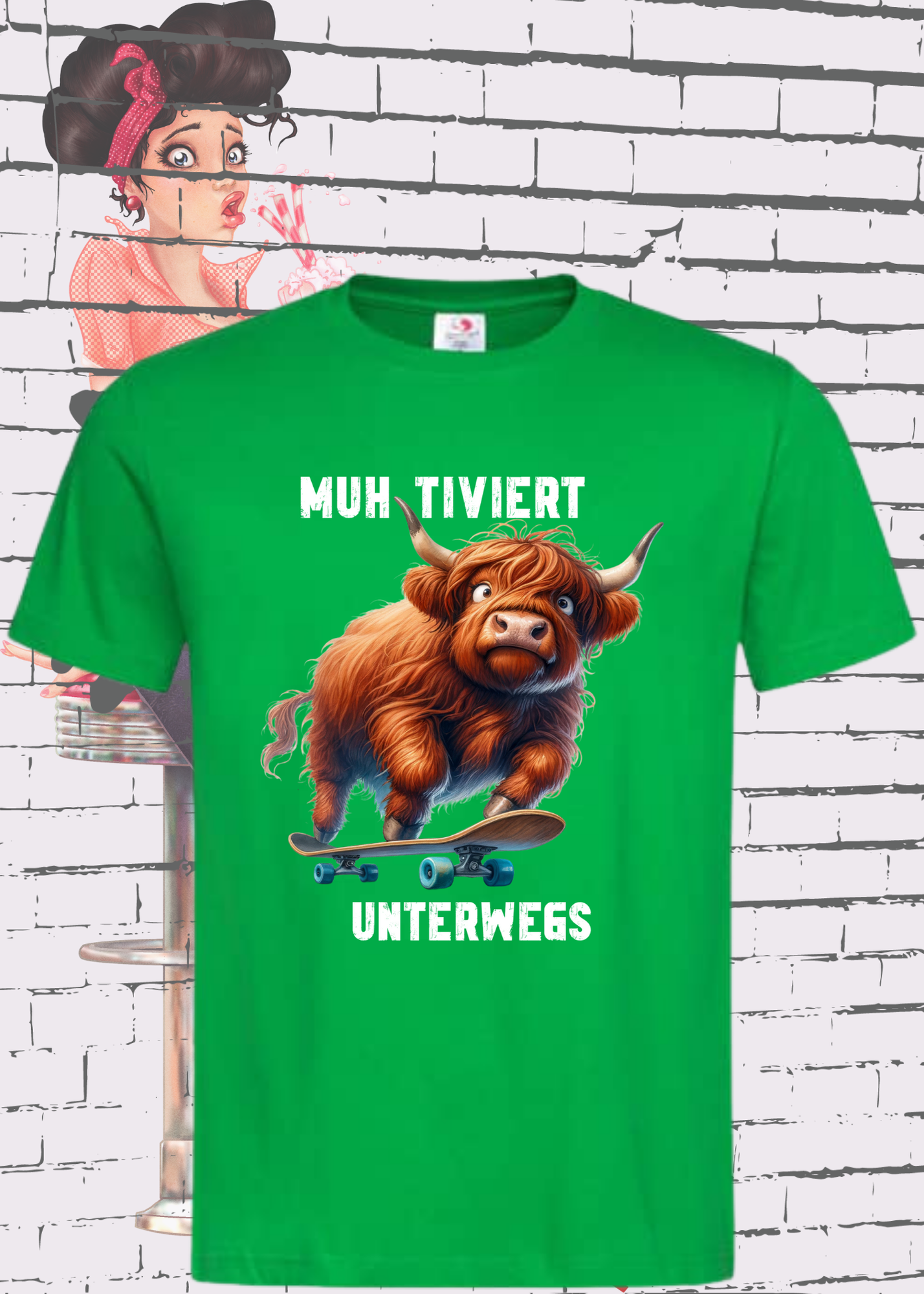 π Highland Kuh Unisex T-Shirt πΉ Muh-tiviert unterwegs! π Skateboard Kuh