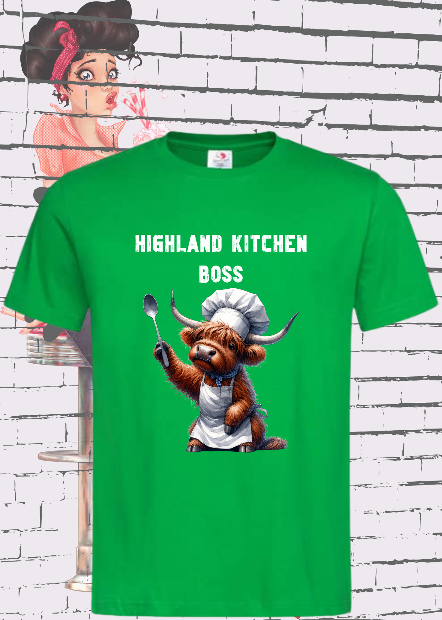 π Highland Kuh Unisex T-Shirt π¨βπ³ Highland Kitchen Boss π΄ Zottel-Chefin