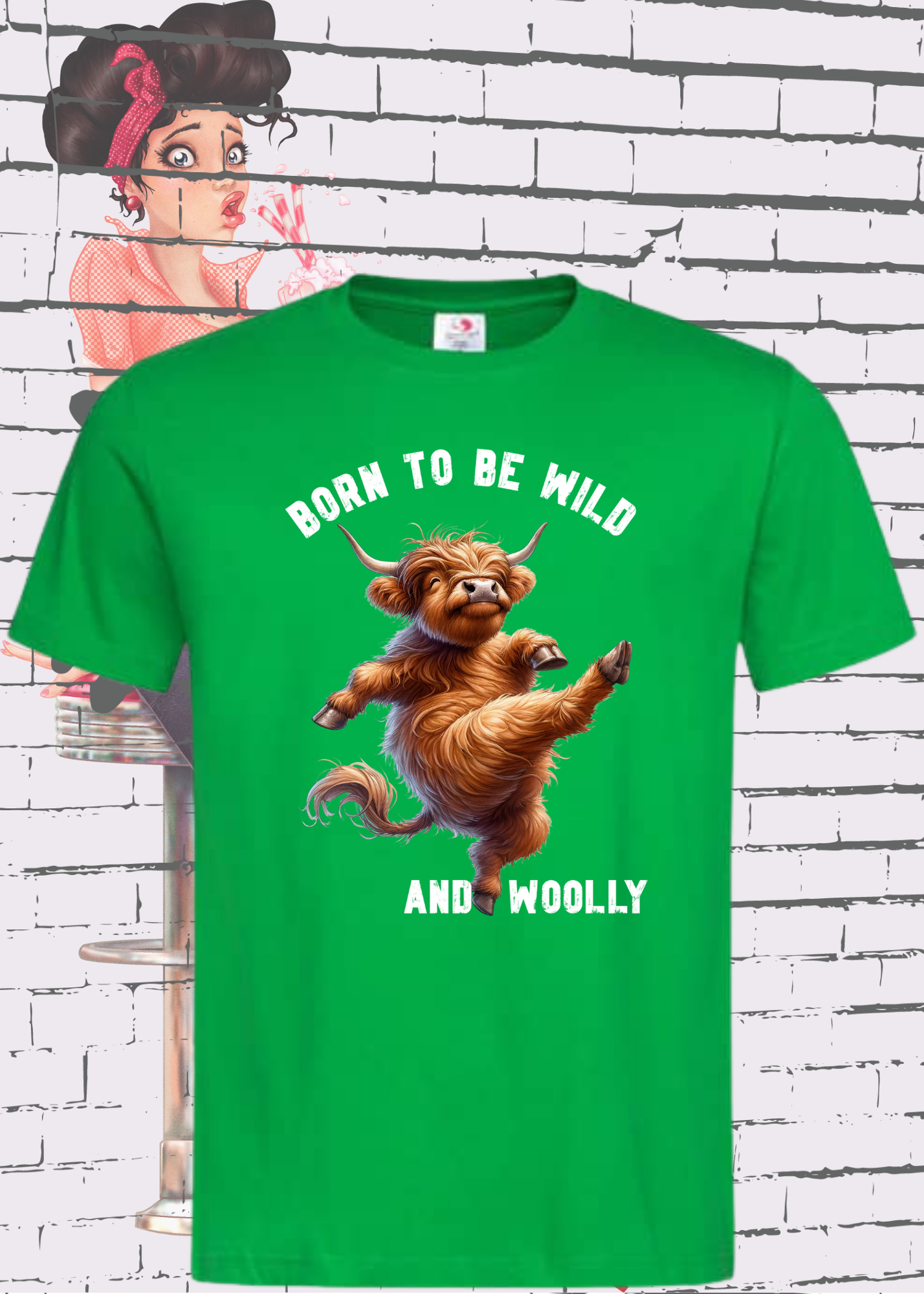 π Highland Kuh T-Shirt 'Born to be Wild... and Woolly' - Sarkastisches Faulpelz Design