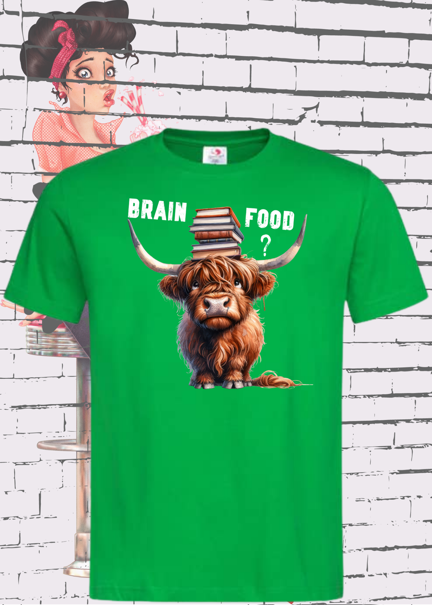 π Highland Kuh Unisex T-Shirt Brain food? π§ π€