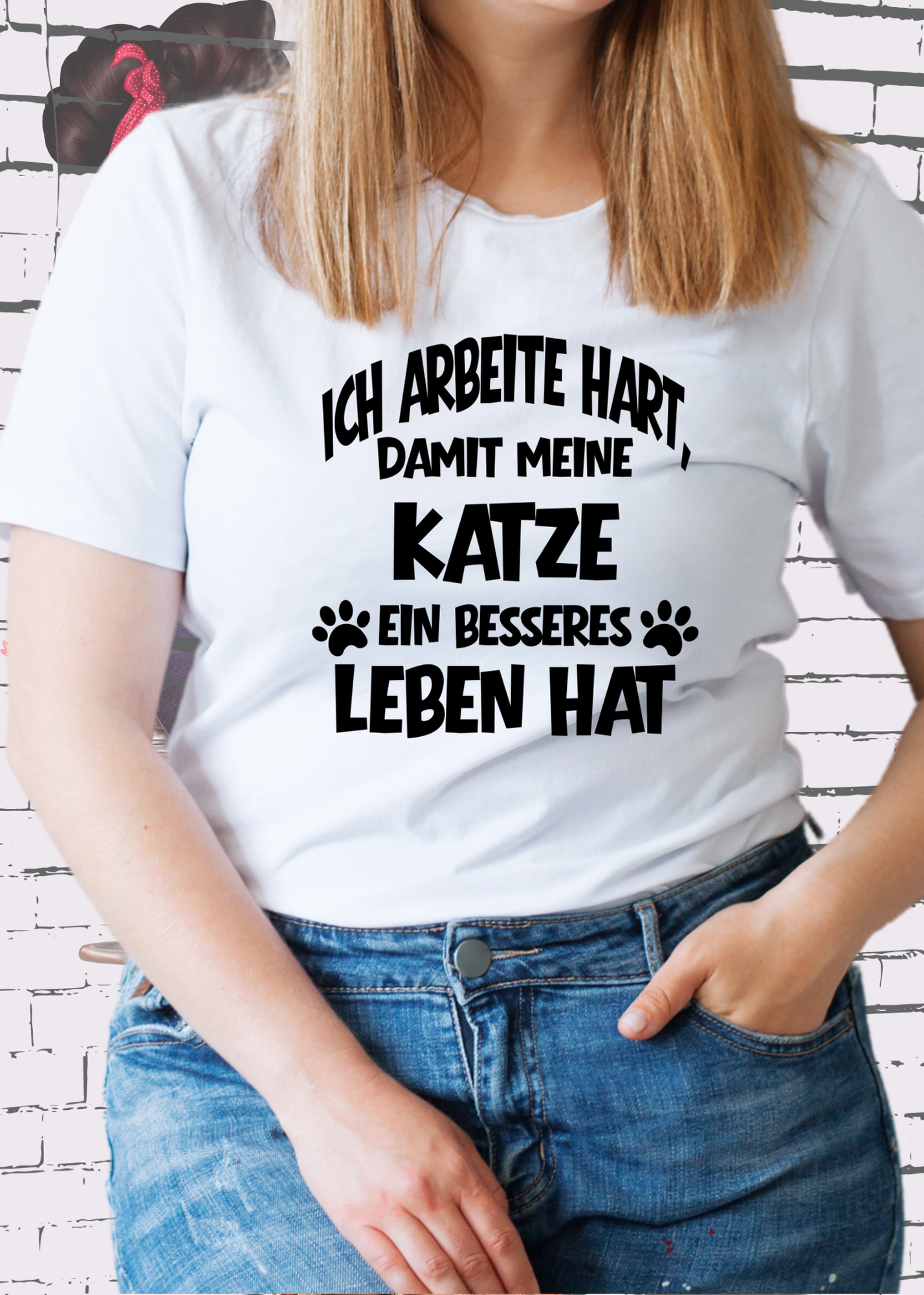 😻 Unisex T-Shirt: Ich arbeite hart, damit meine Katze ein besseres Leben hat 🐱💼