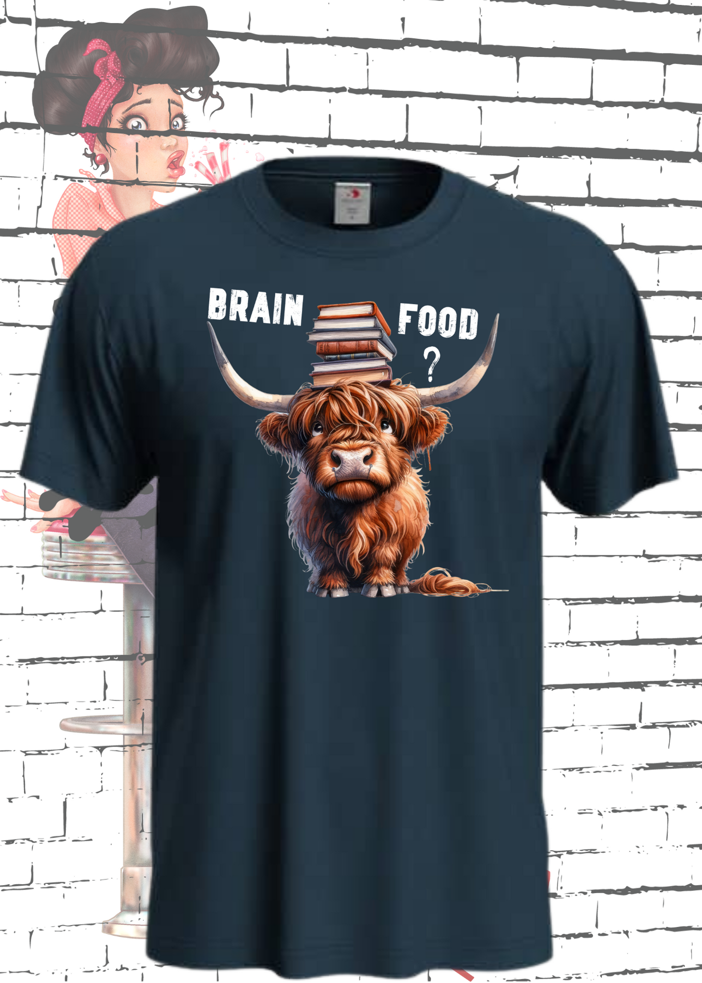 π Highland Kuh Unisex T-Shirt Brain food? π§ π€