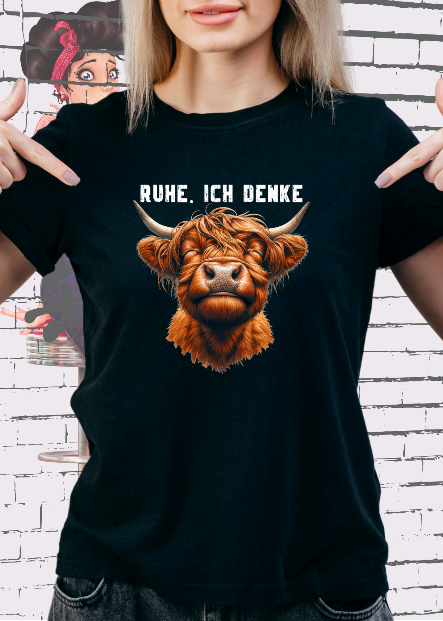 π Highland Kuh Unisex T-Shirt - Ruhe! Ich denke... π΄π§