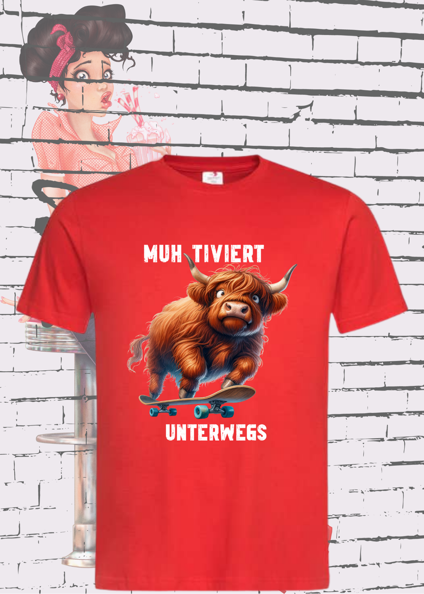π Highland Kuh Unisex T-Shirt πΉ Muh-tiviert unterwegs! π Skateboard Kuh