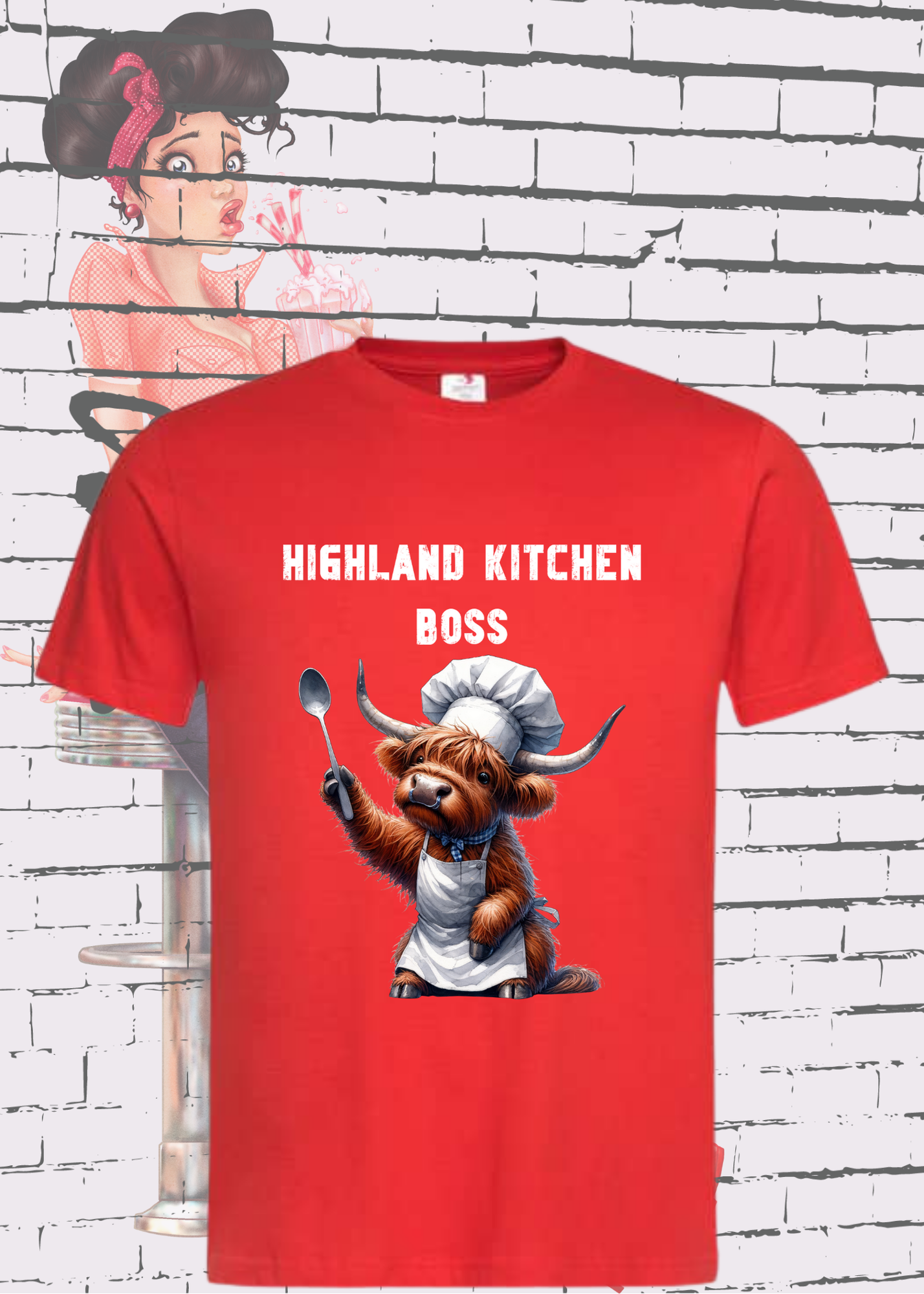 π Highland Kuh Unisex T-Shirt π¨βπ³ Highland Kitchen Boss π΄ Zottel-Chefin