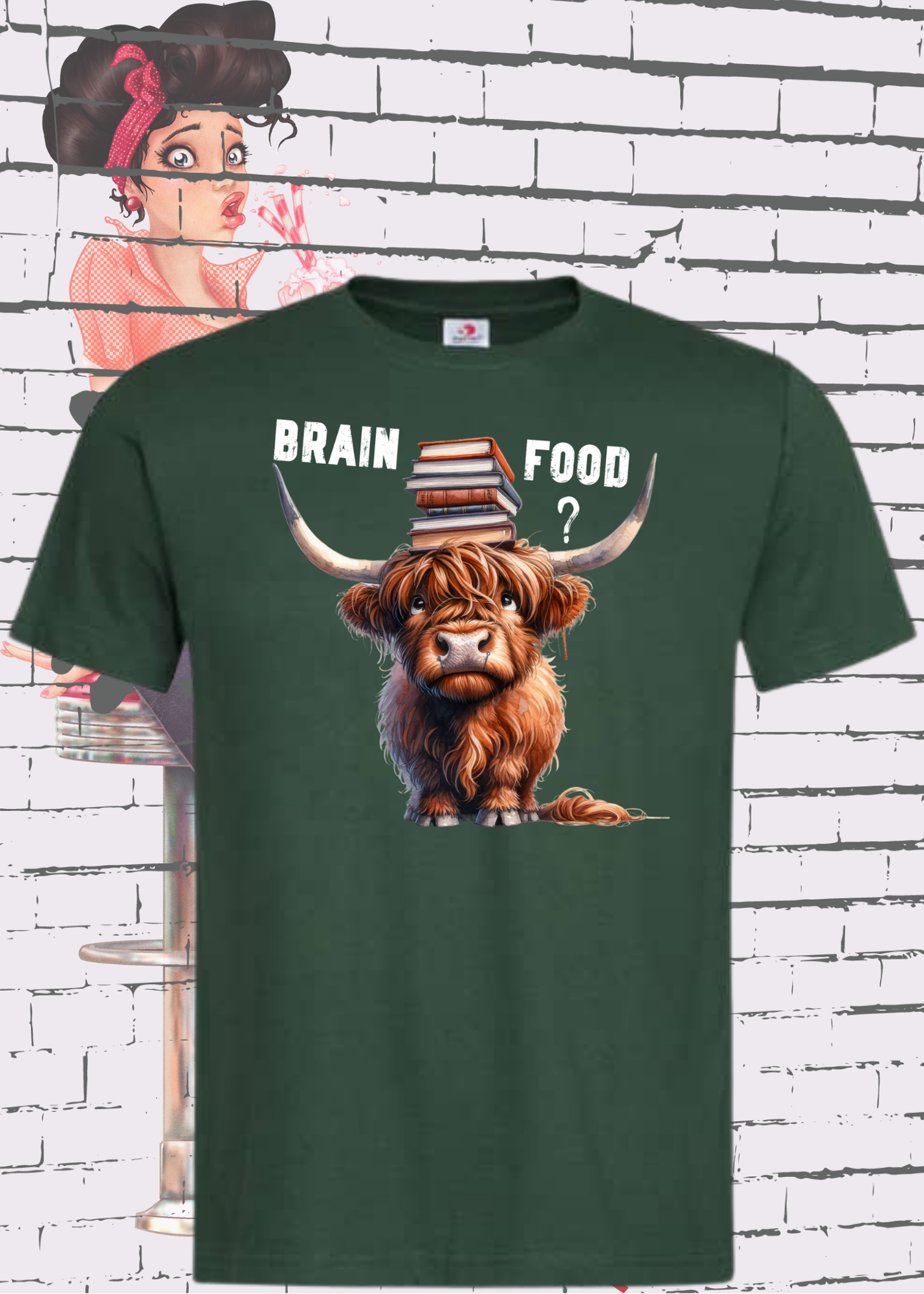 π Highland Kuh Unisex T-Shirt Brain food? π§ π€