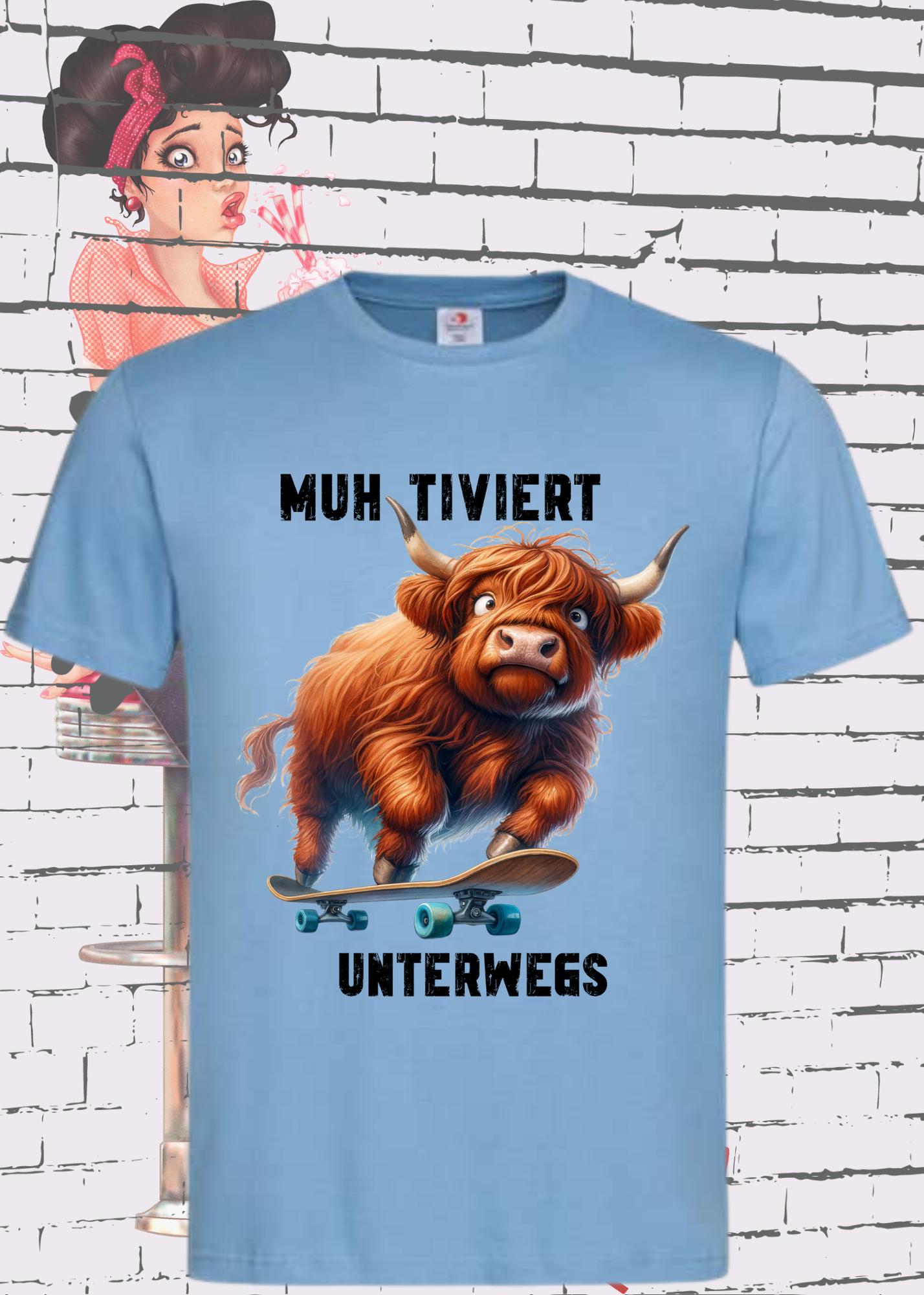 π Highland Kuh Unisex T-Shirt πΉ Muh-tiviert unterwegs! π Skateboard Kuh