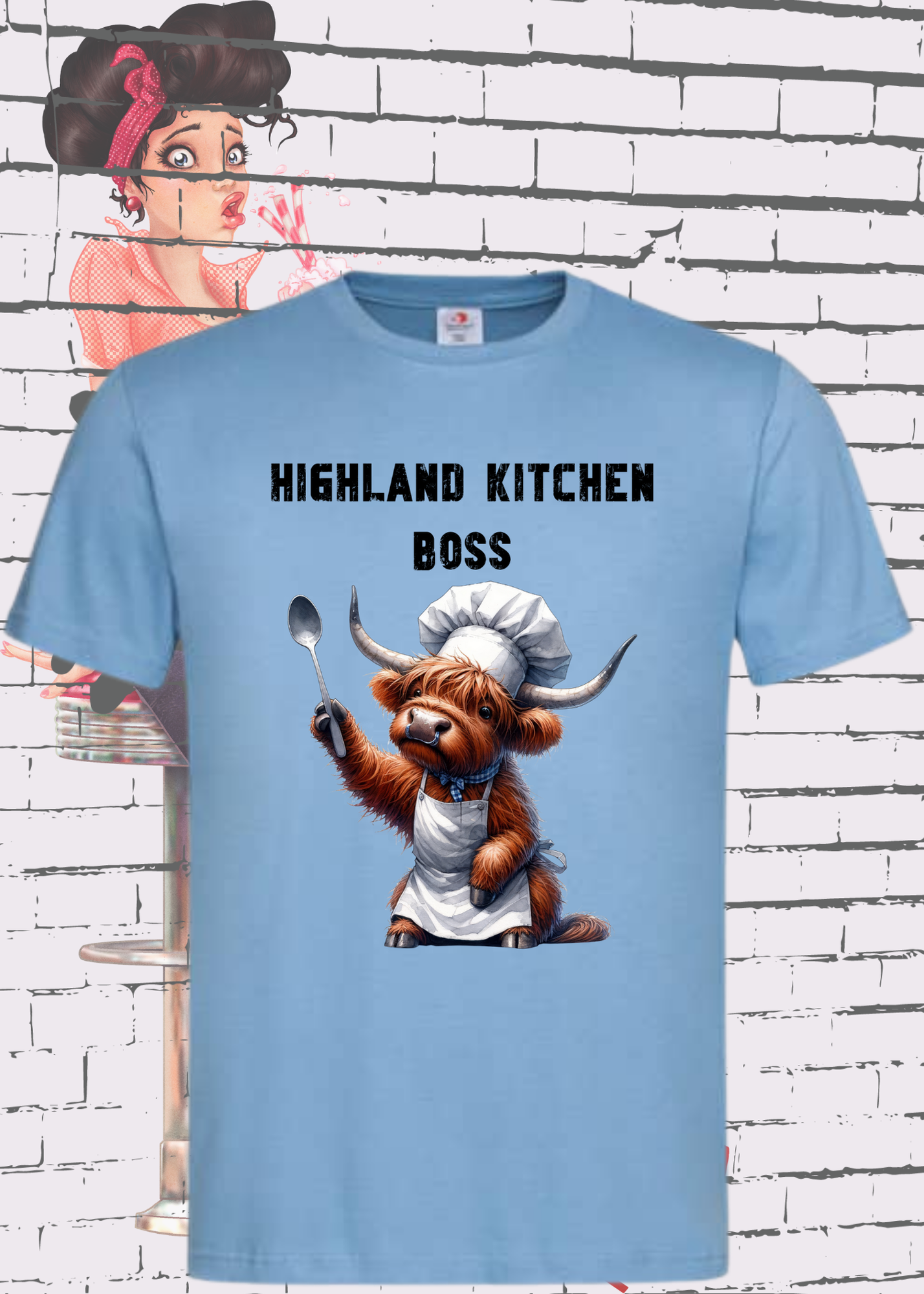 π Highland Kuh Unisex T-Shirt π¨βπ³ Highland Kitchen Boss π΄ Zottel-Chefin