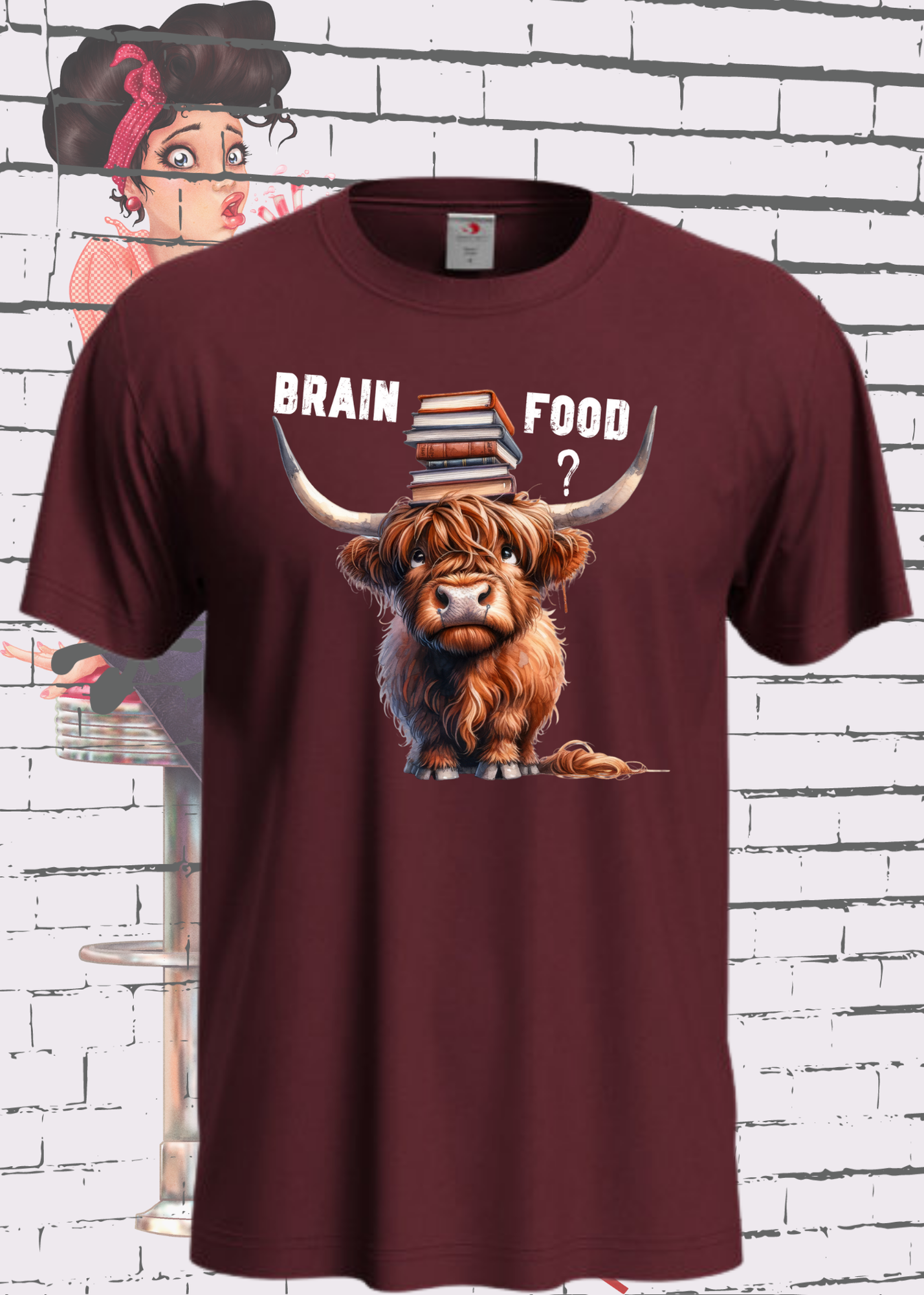 π Highland Kuh Unisex T-Shirt Brain food? π§ π€