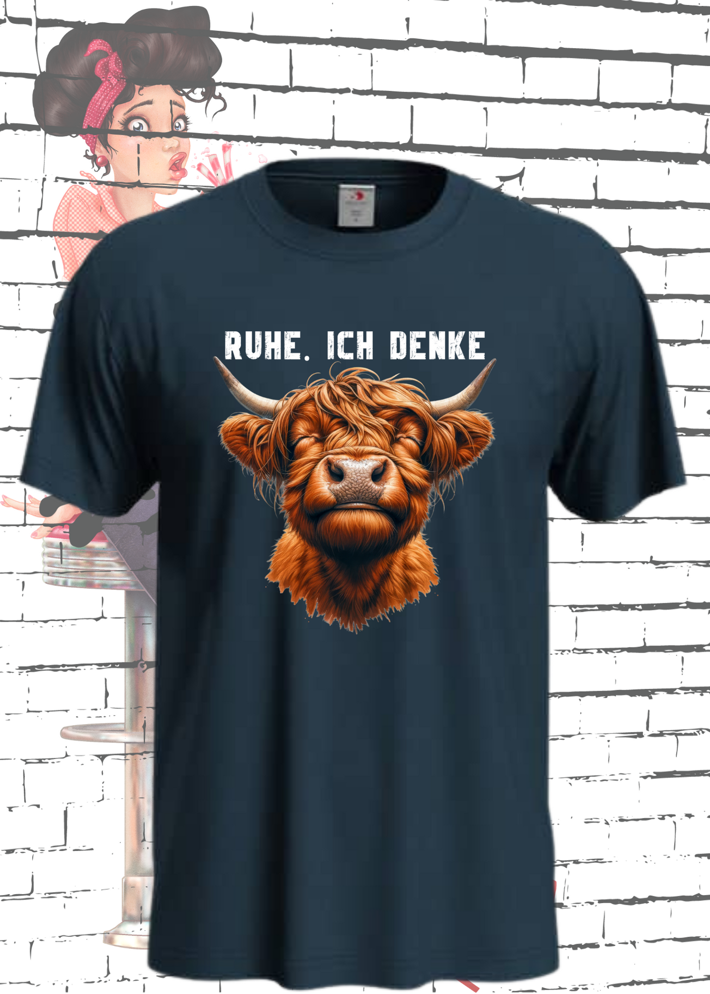 π Highland Kuh Unisex T-Shirt - Ruhe! Ich denke... π΄π§