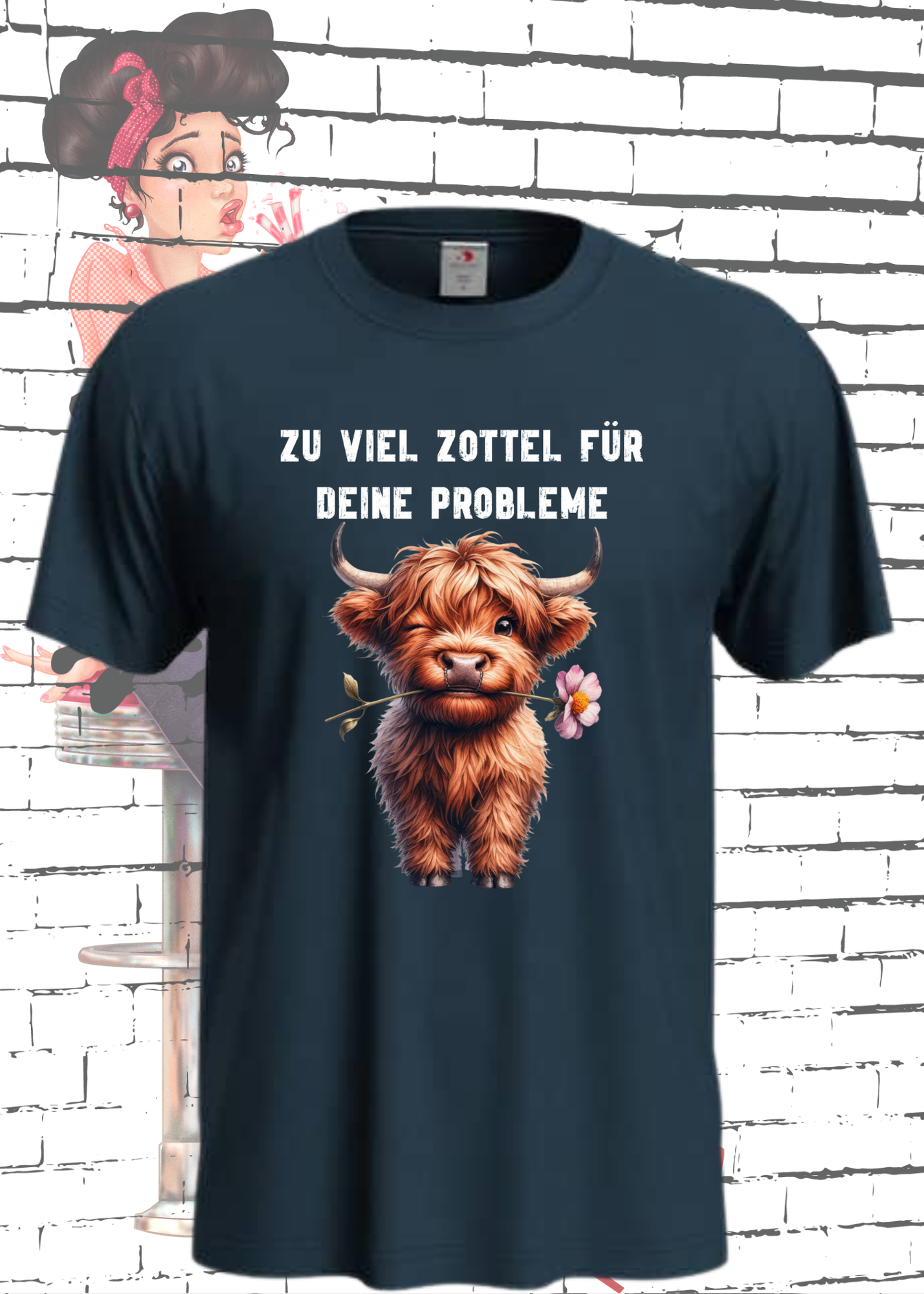 ๐ Highland Kuh Unisex T-Shirt - Zu viel Zottel fรผr Deine Probleme! ๐