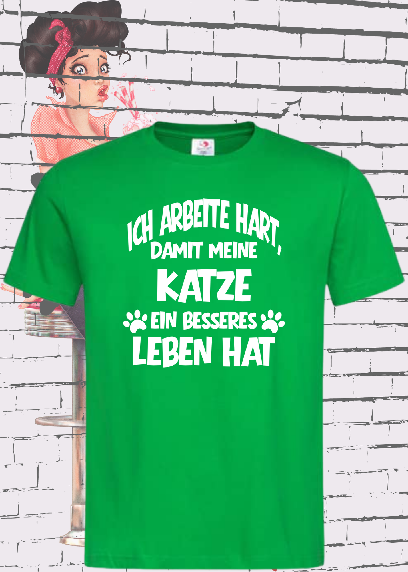 😻 Unisex T-Shirt: Ich arbeite hart, damit meine Katze ein besseres Leben hat 🐱💼