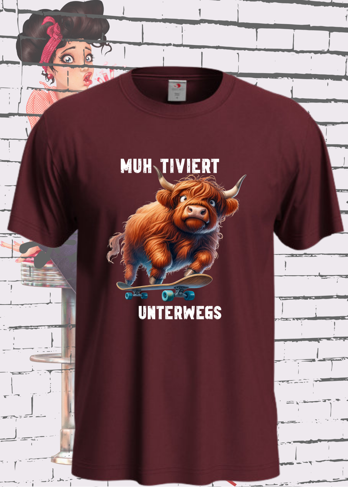 π Highland Kuh Unisex T-Shirt πΉ Muh-tiviert unterwegs! π Skateboard Kuh