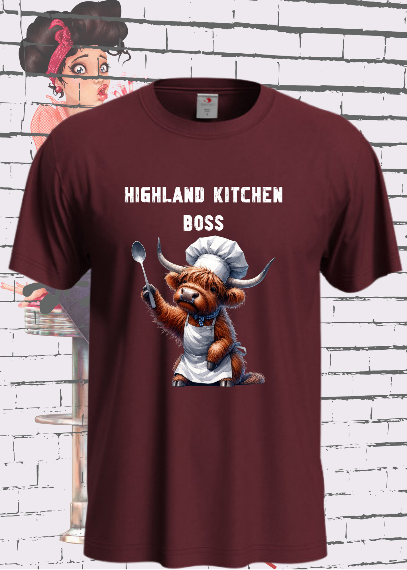 π Highland Kuh Unisex T-Shirt π¨βπ³ Highland Kitchen Boss π΄ Zottel-Chefin