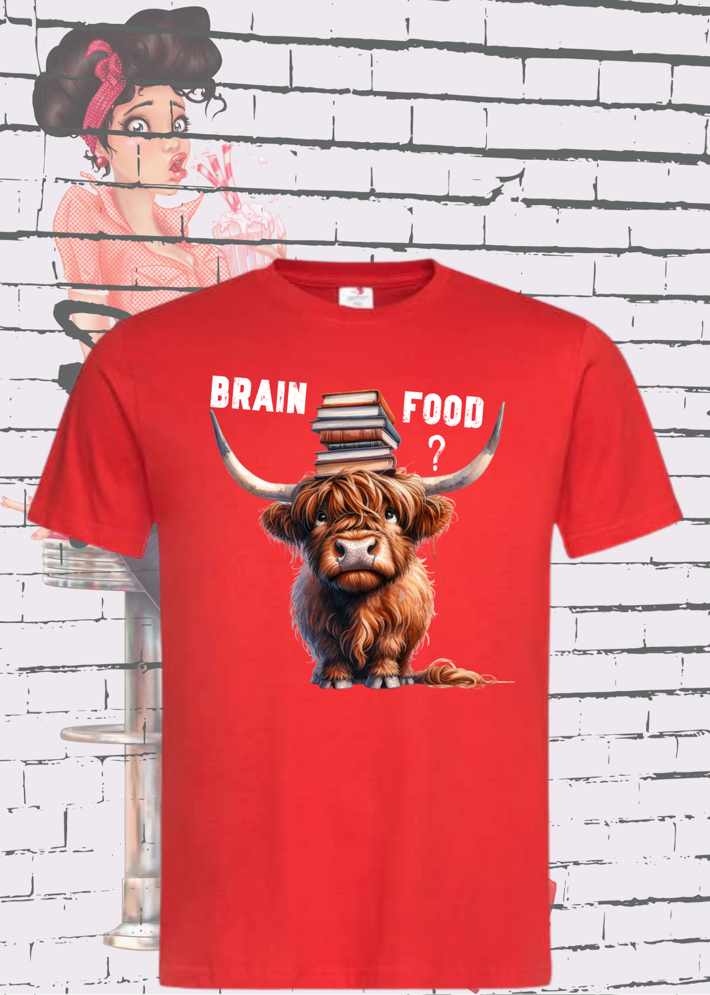π Highland Kuh Unisex T-Shirt Brain food? π§ π€