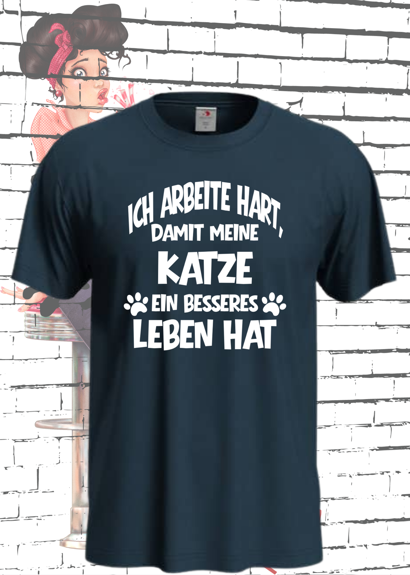 😻 Unisex T-Shirt: Ich arbeite hart, damit meine Katze ein besseres Leben hat 🐱💼