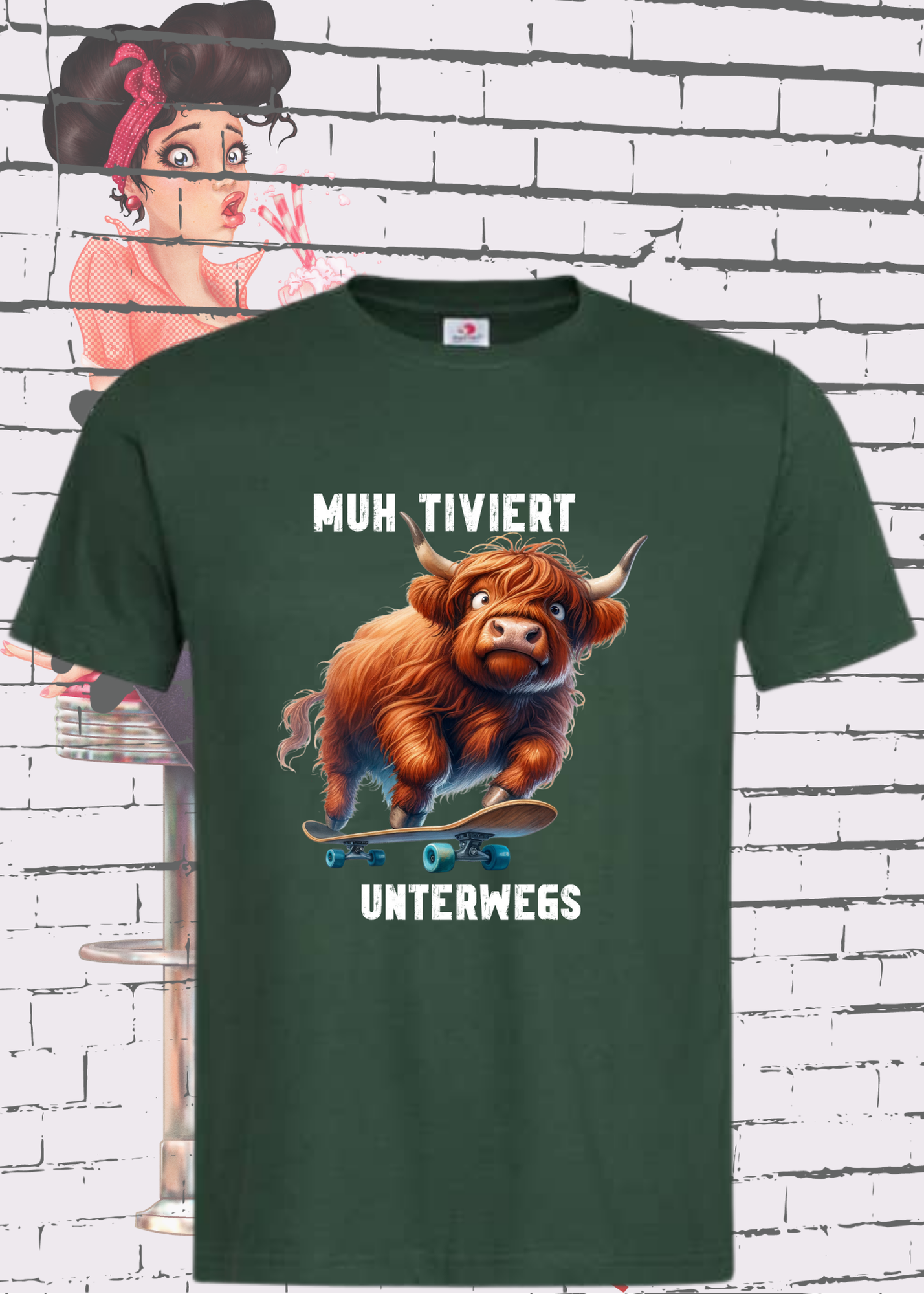 π Highland Kuh Unisex T-Shirt πΉ Muh-tiviert unterwegs! π Skateboard Kuh