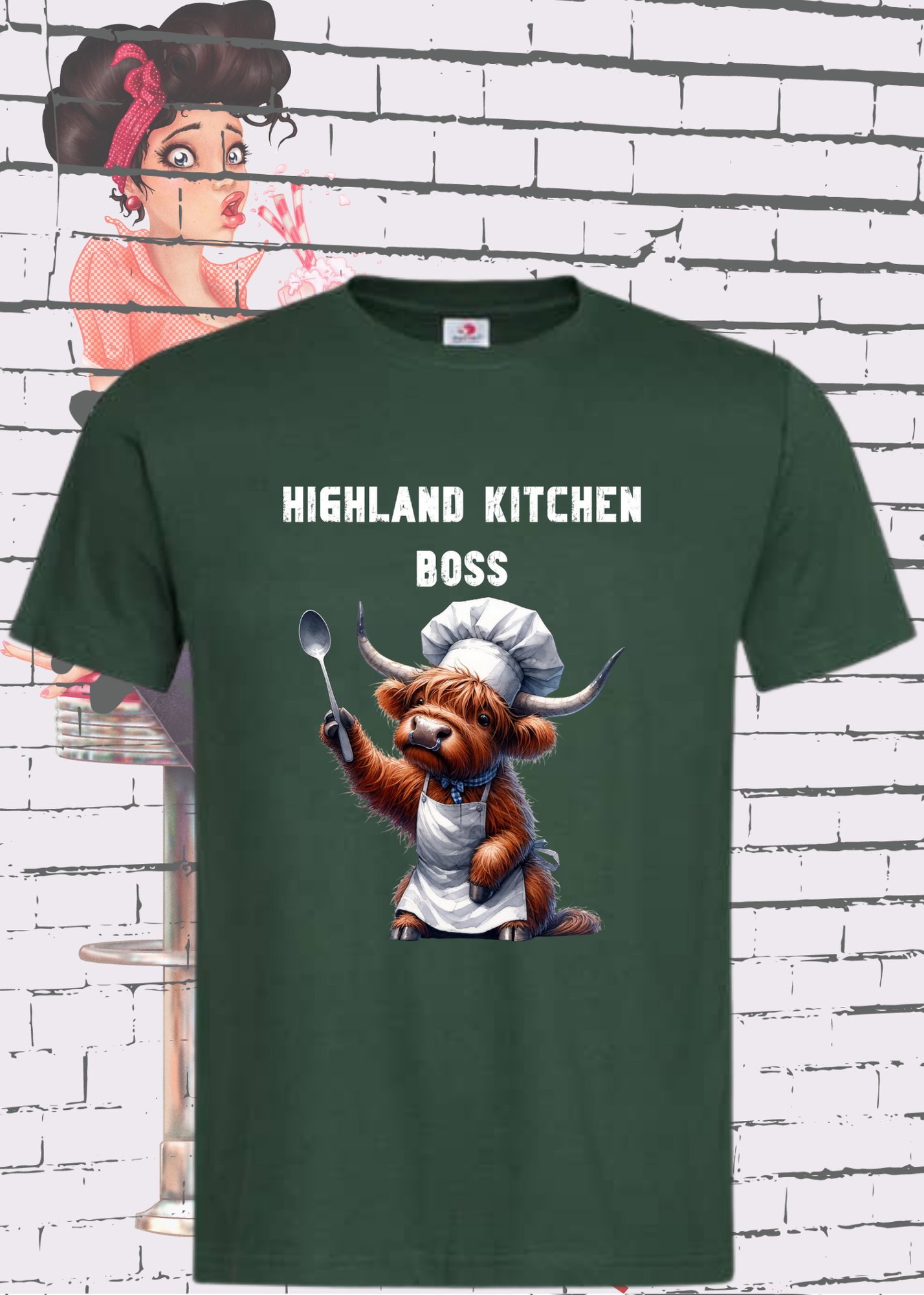 π Highland Kuh Unisex T-Shirt π¨βπ³ Highland Kitchen Boss π΄ Zottel-Chefin