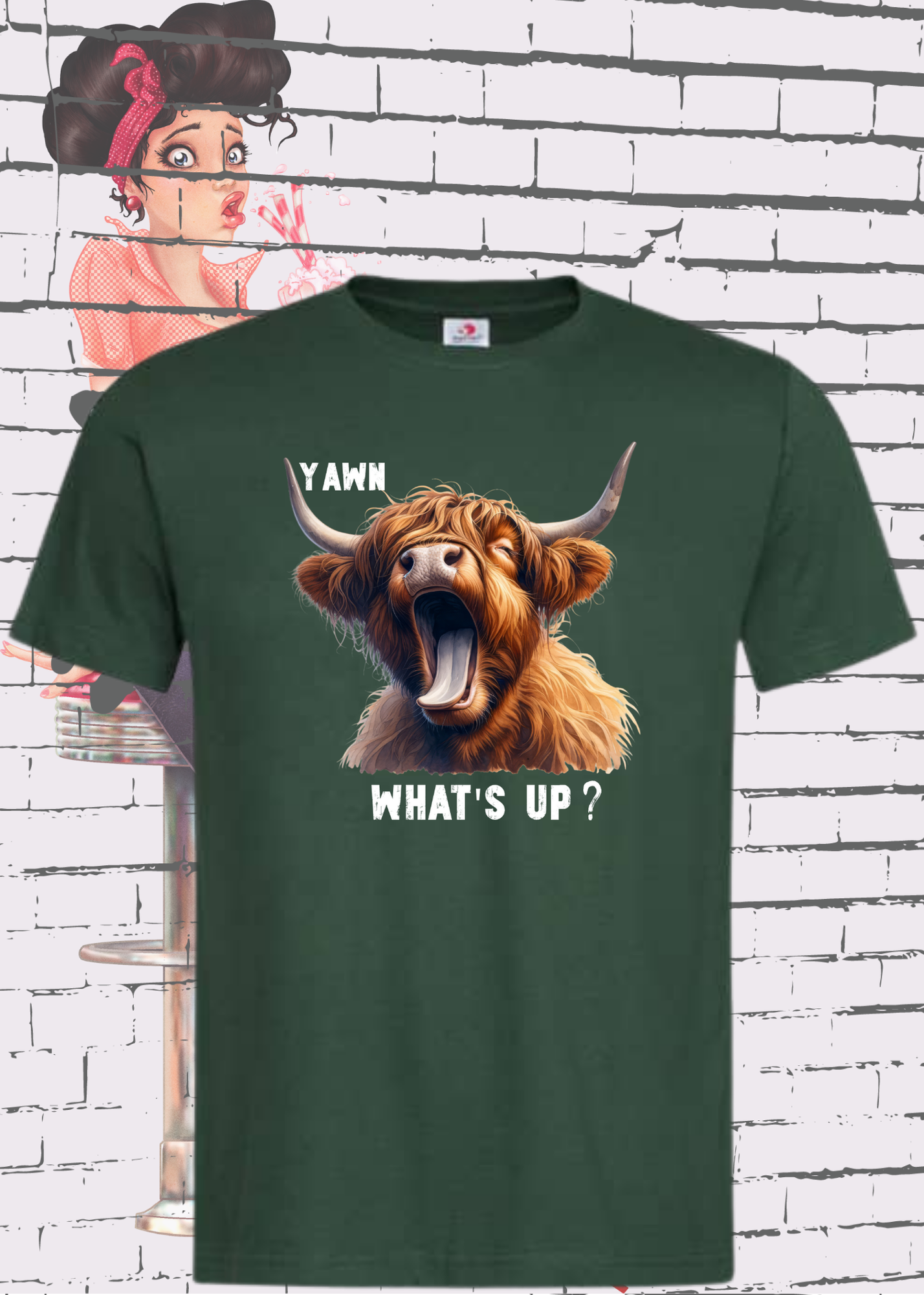 ๐ Highland Kuh T-Shirt ๐ด 'Yawn, what's up?' - Fรผr Professionelle Faulpelze ๐