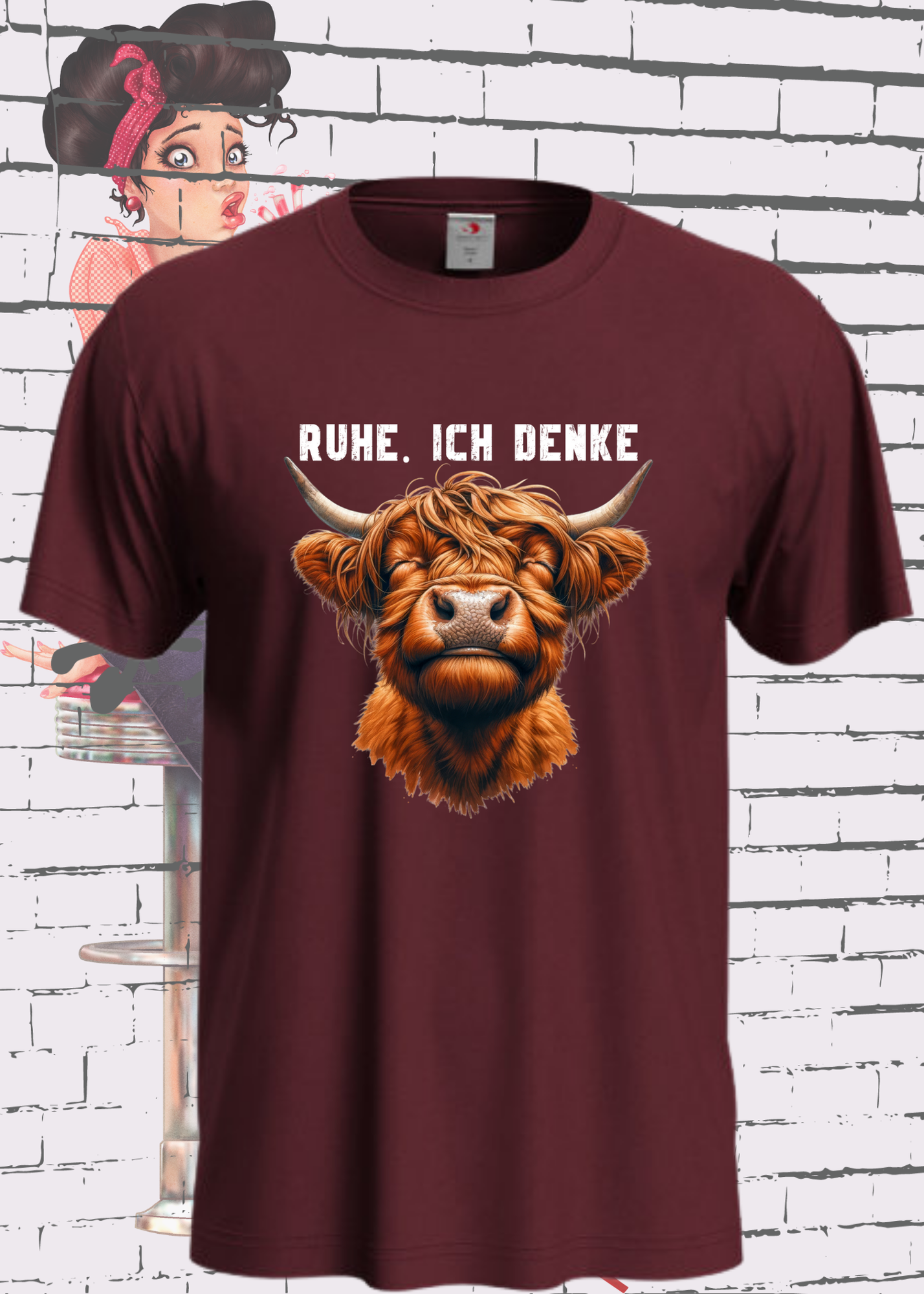 π Highland Kuh Unisex T-Shirt - Ruhe! Ich denke... π΄π§