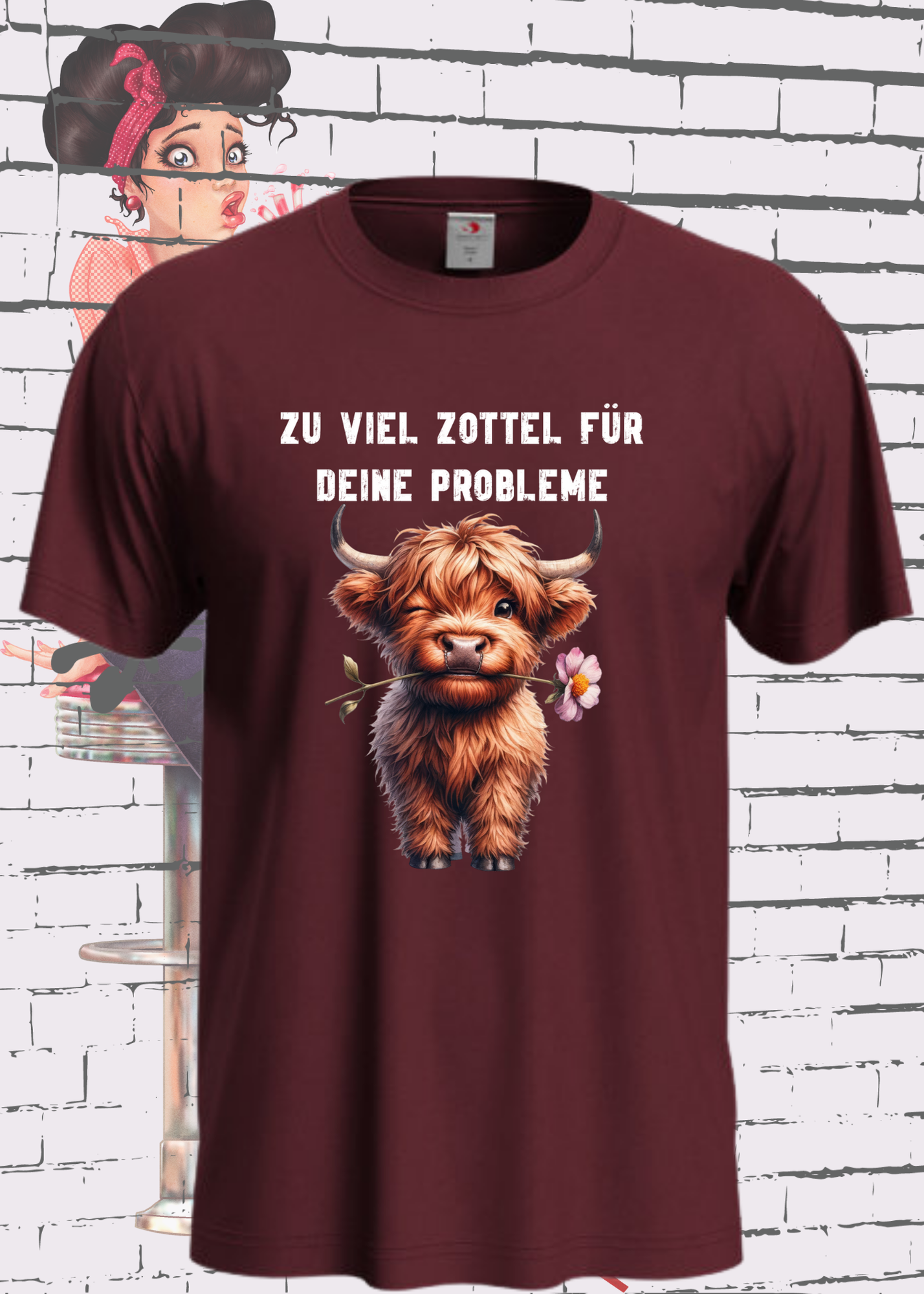 ๐ Highland Kuh Unisex T-Shirt - Zu viel Zottel fรผr Deine Probleme! ๐