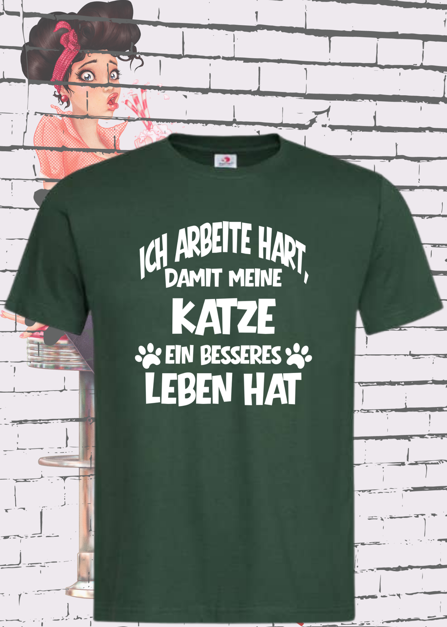 😻 Unisex T-Shirt: Ich arbeite hart, damit meine Katze ein besseres Leben hat 🐱💼
