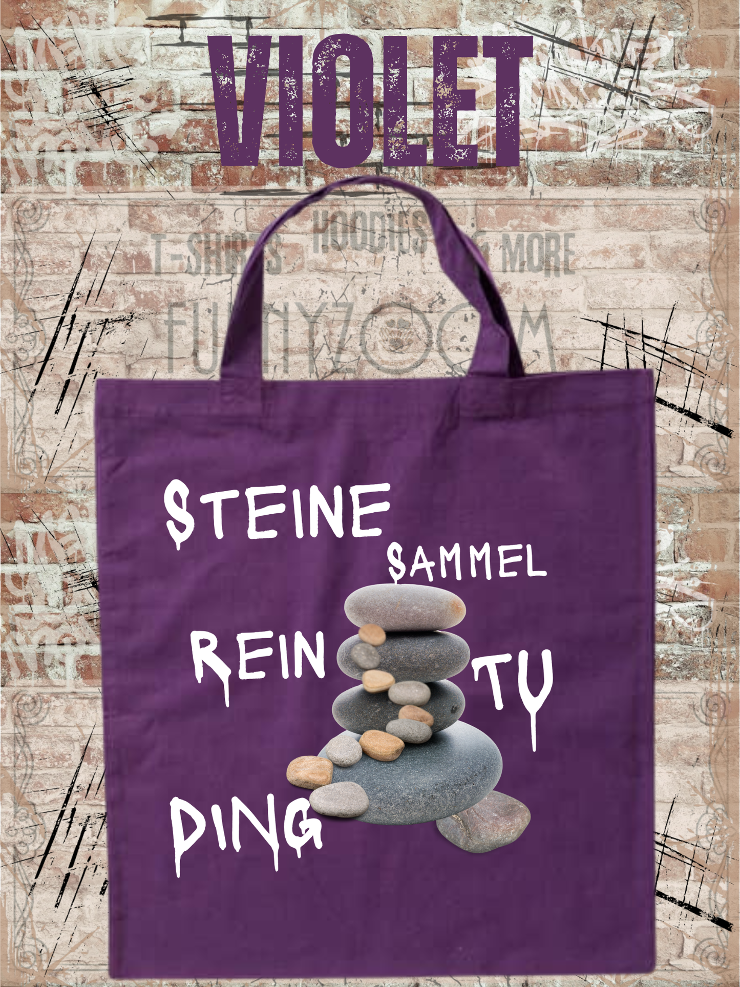 Steine Sammel Rein Tu Ding Stoffbeutel | Lustige Steinesammler Tasche | Baumwollbeutel
