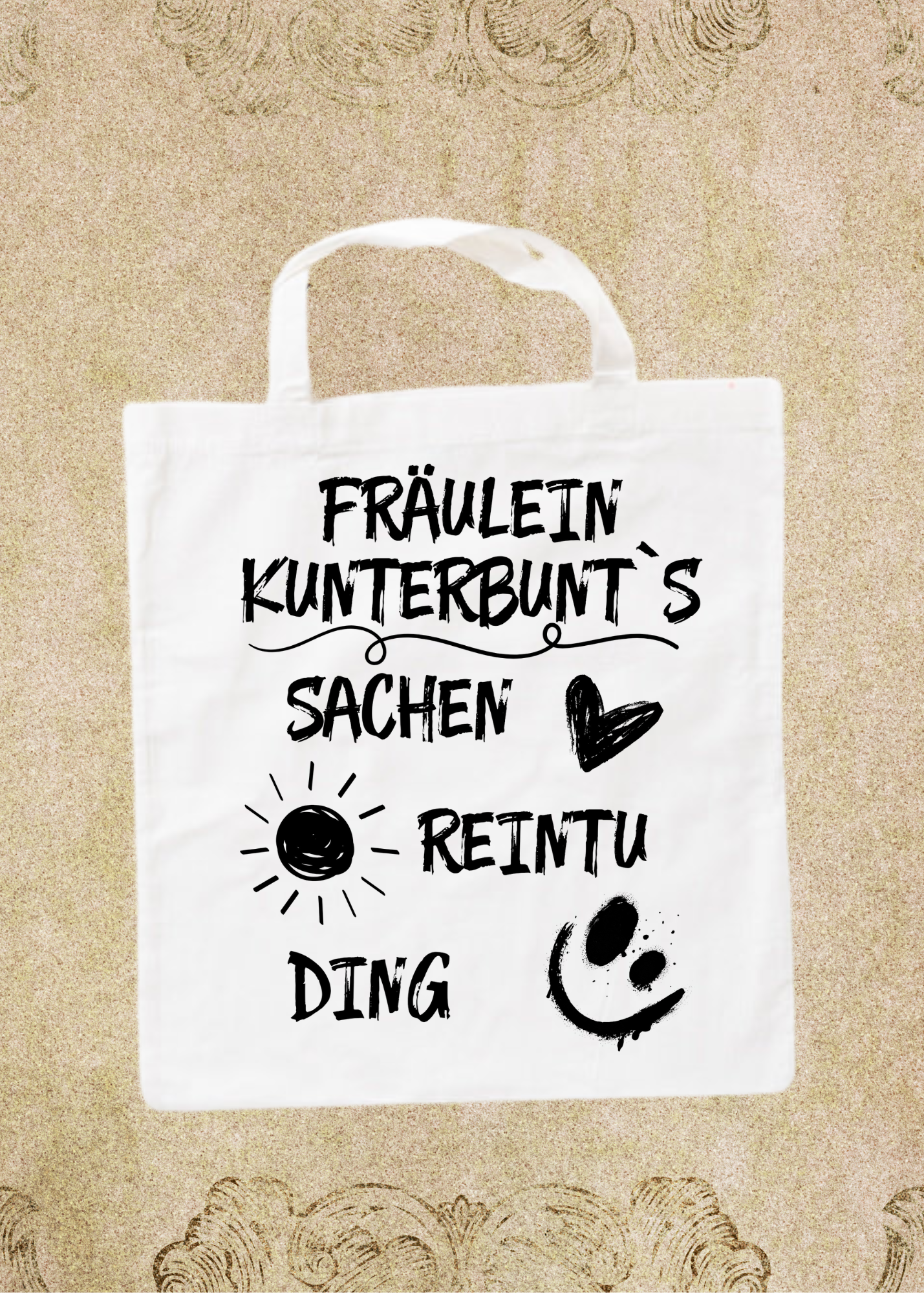 🛍️ Personalisierbare Baumwolltasche mit Namen 38x42cm - Sachen Rein Tu Ding - Geschenk für alle