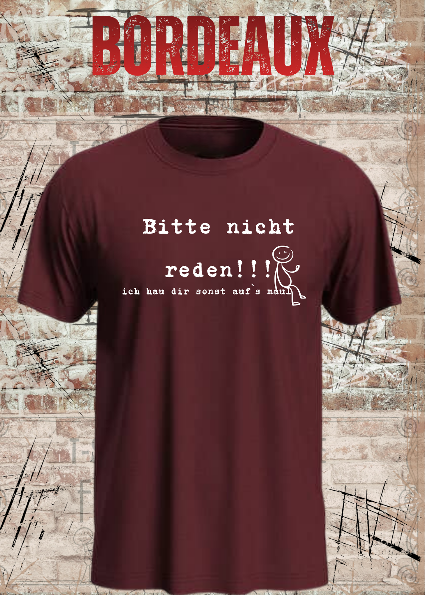 Bitte Nicht Reden T-Shirt – Lustiger Sarkasmus Spruch Unisex Shirt Schwarz Weiß
