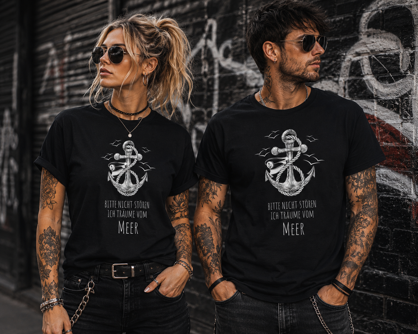 Rockiges Anker T-Shirt Herren & Damen – Bitte nicht stören ich träume vom Meer – Maritime Vintage Shirt