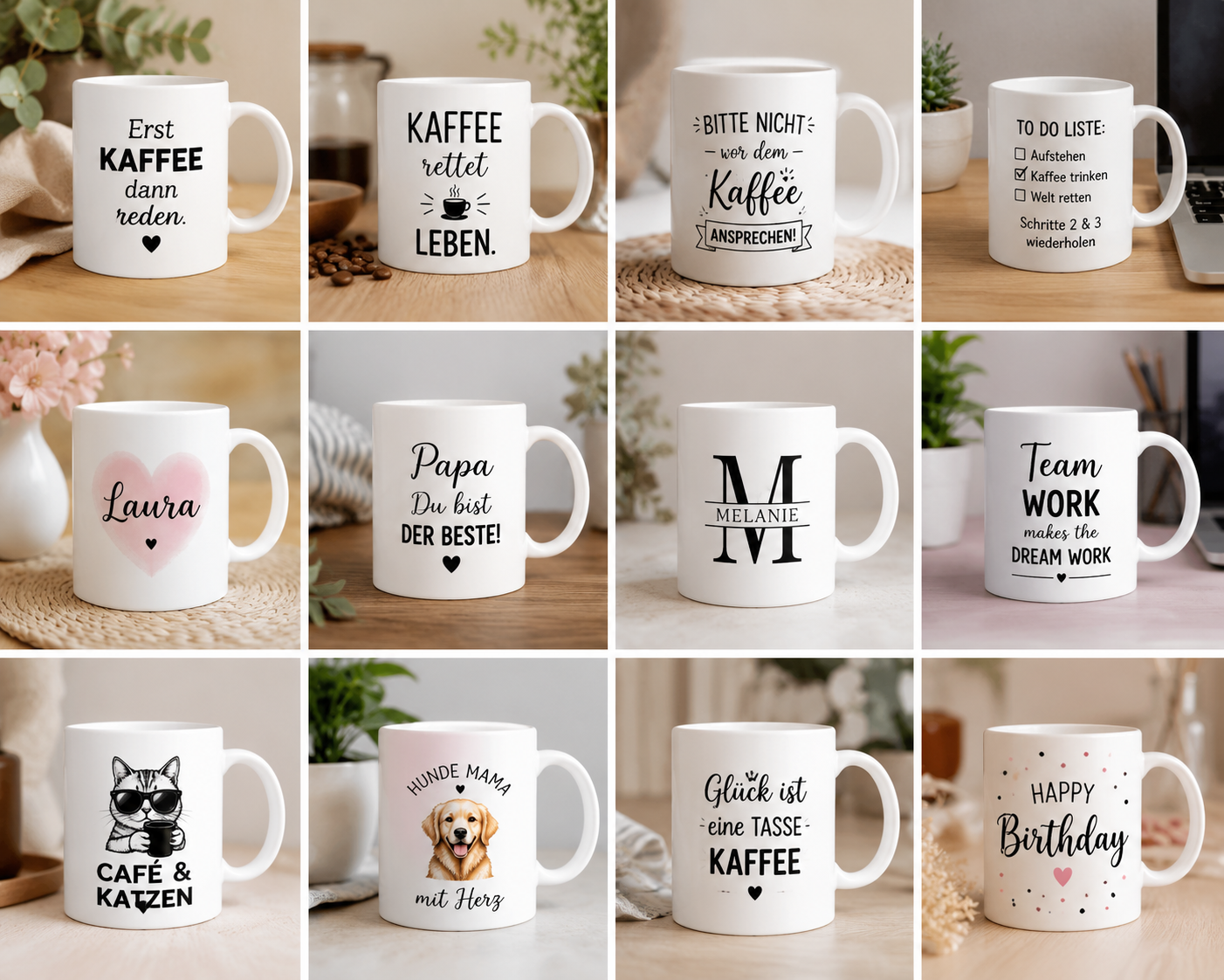 Personalisierte Kaffeetasse – Wunschdesign mit Namen, Spruch oder Logo